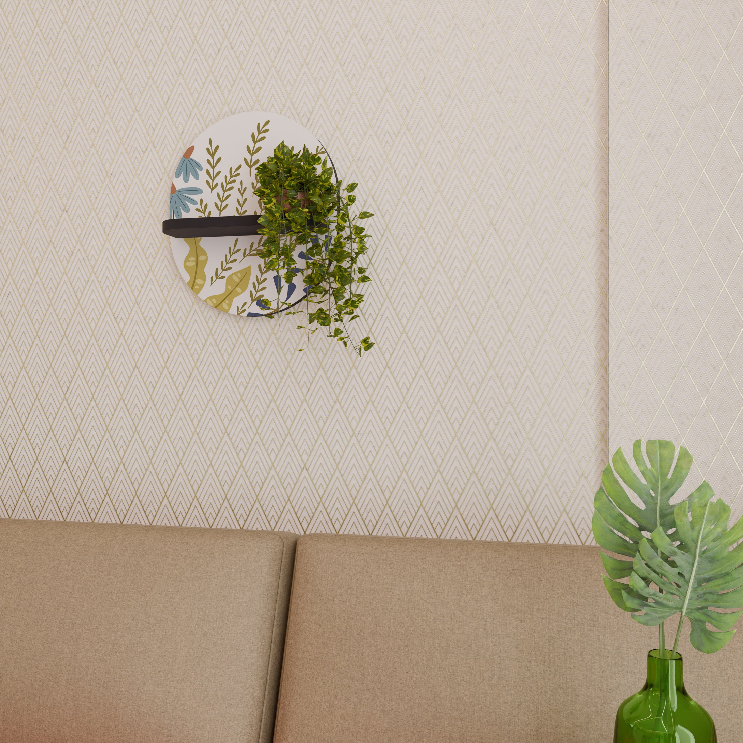 HELLO SPRING Półka owalna Czarna