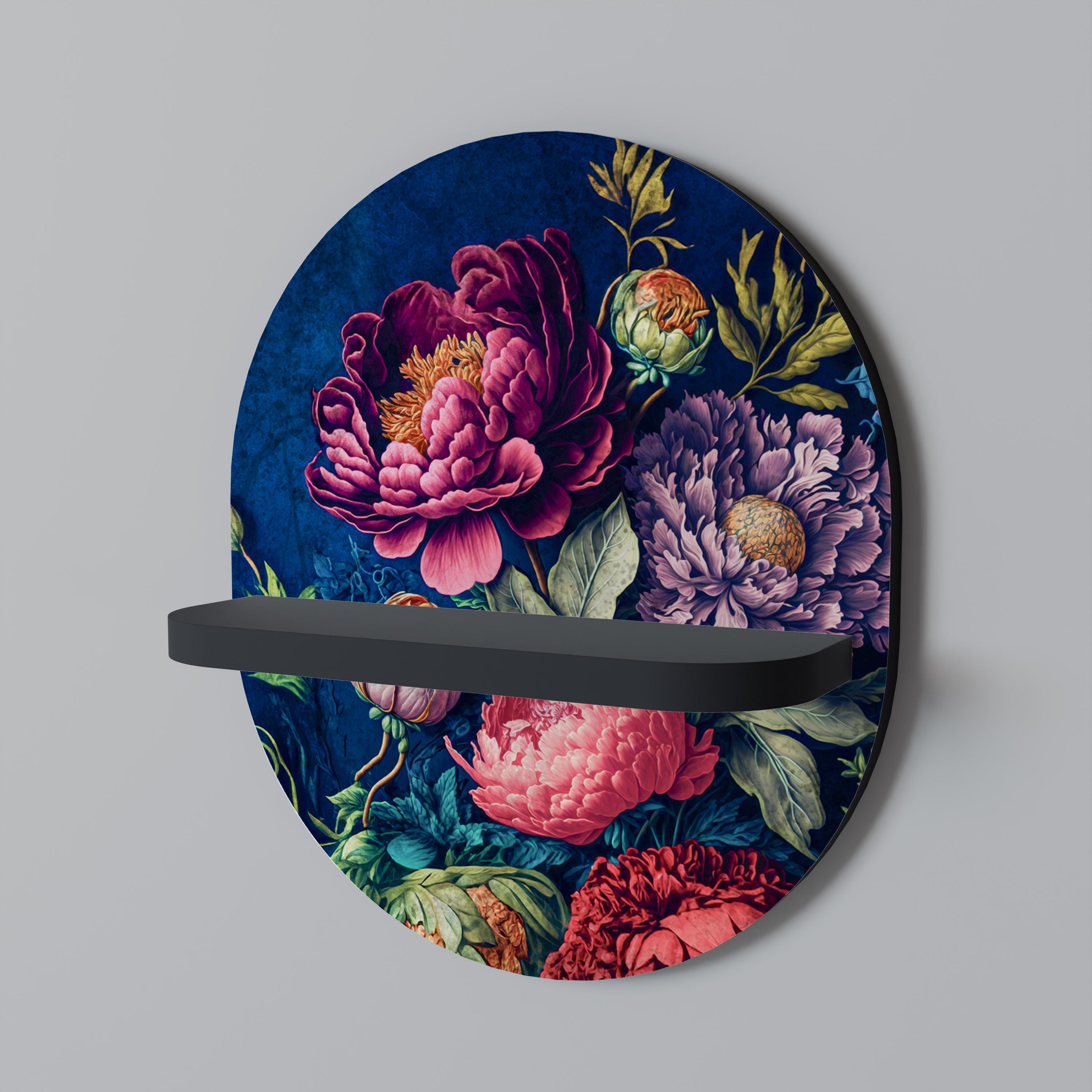 BLOOMING ELEGANCE Półka owalna Czarna