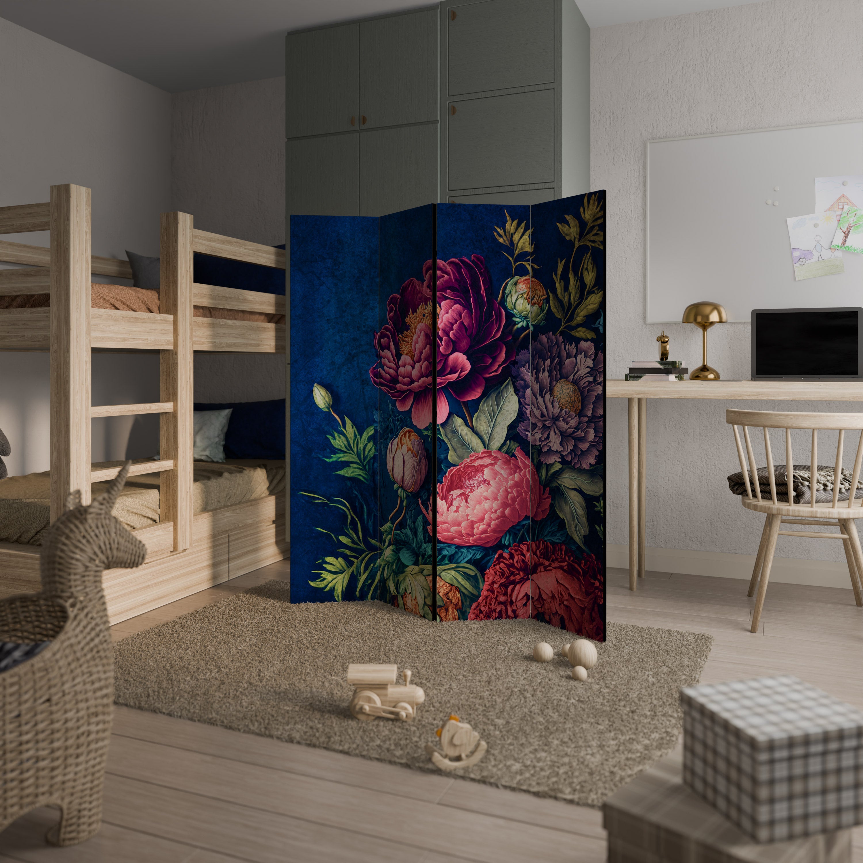 BLOOMING ELEGANCE Dekoracyjny parawan 4-skrzydłowy