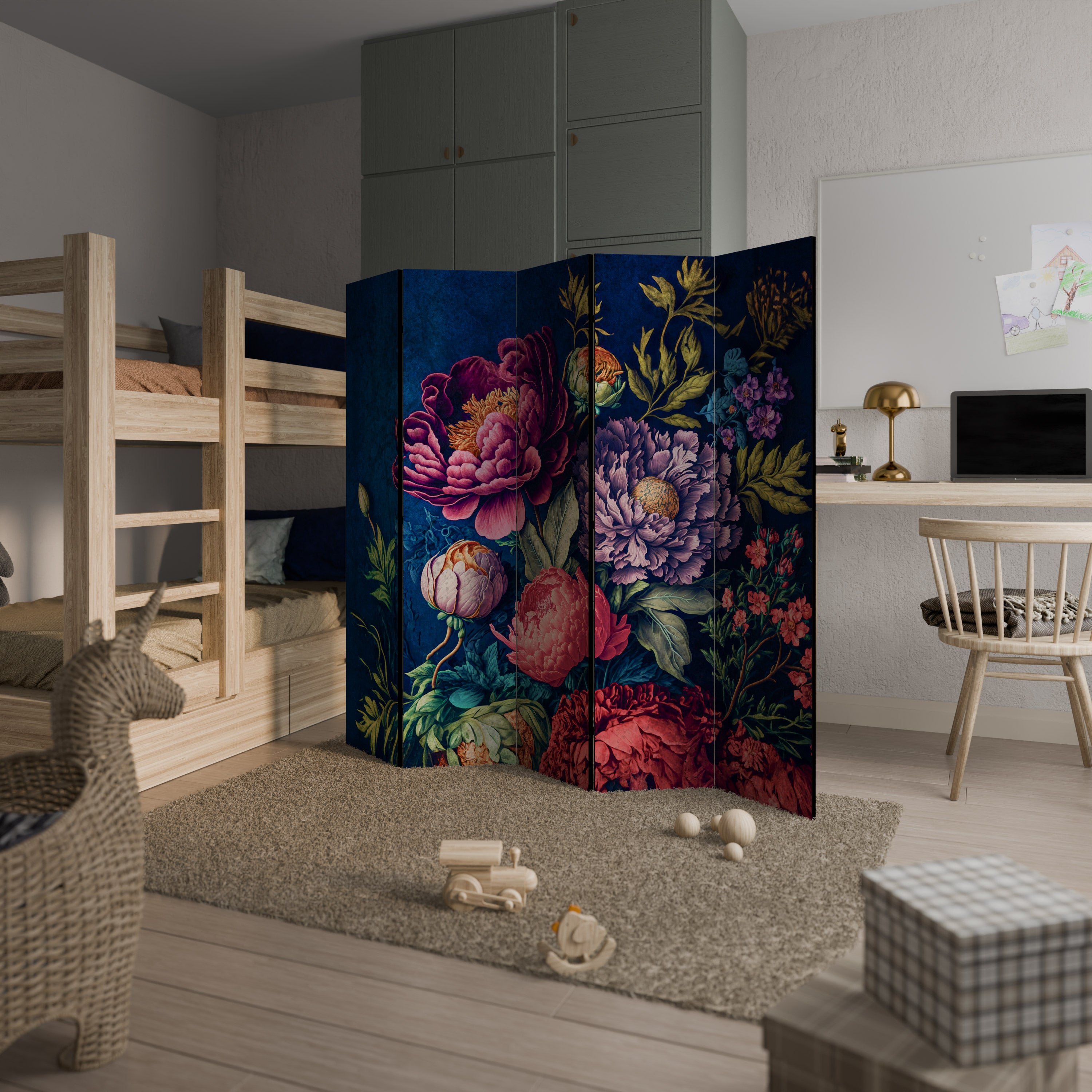 BLOOMING ELEGANCE Dekoracyjny parawan 5-skrzydłowy