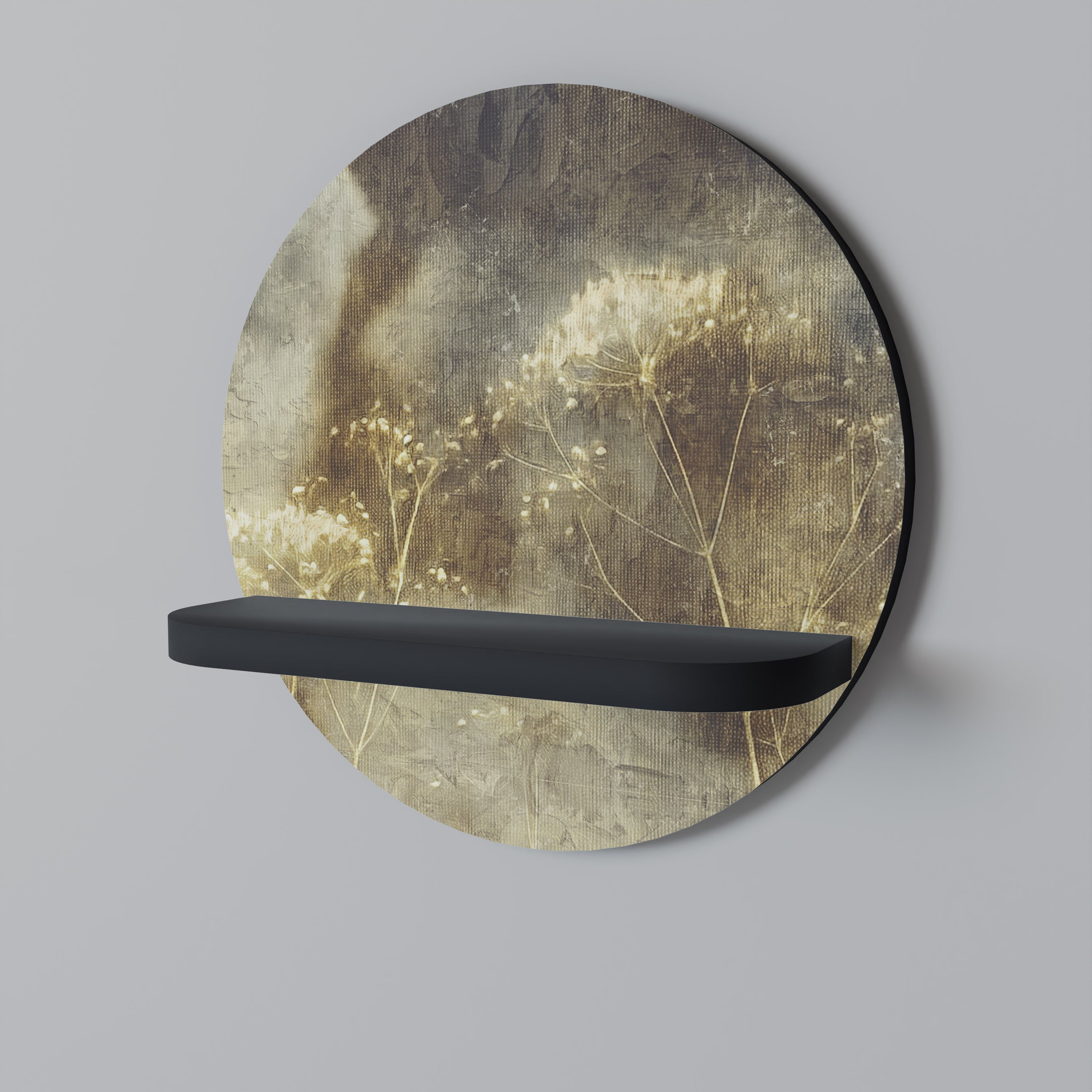 GENTLE POWER Półka okrągła Czarna