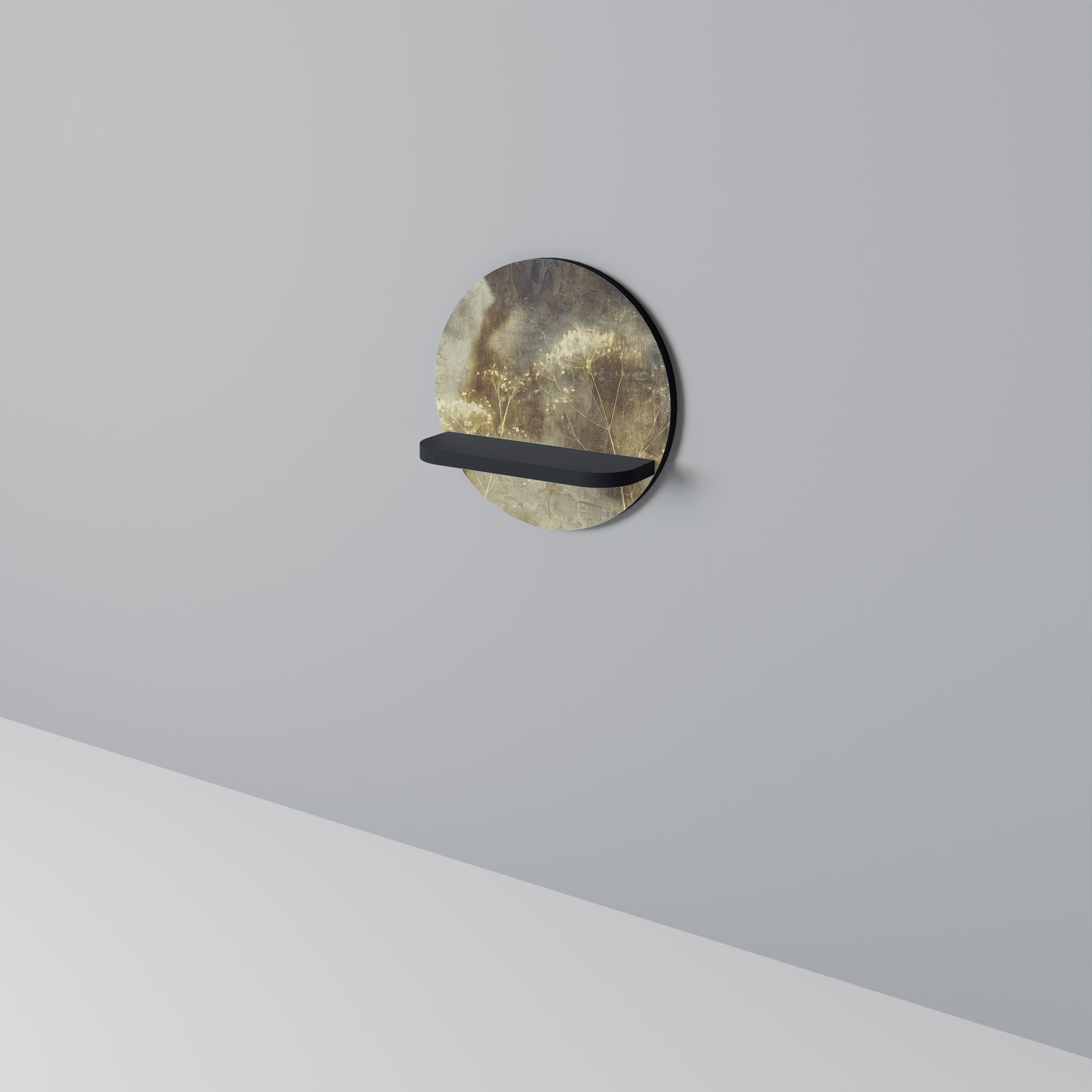 GENTLE POWER Półka okrągła Czarna