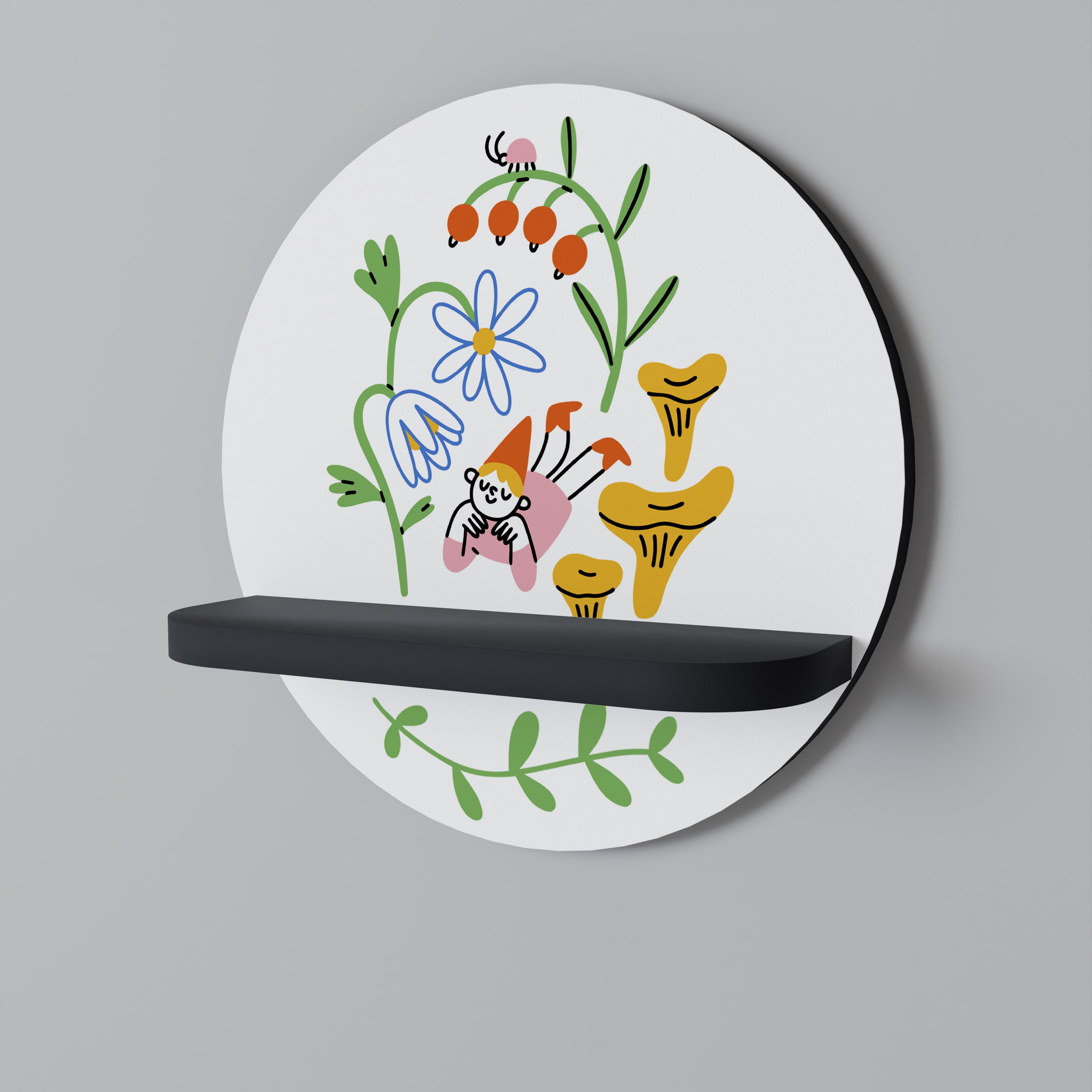 GARDEN LIFE Półka okrągła Czarna