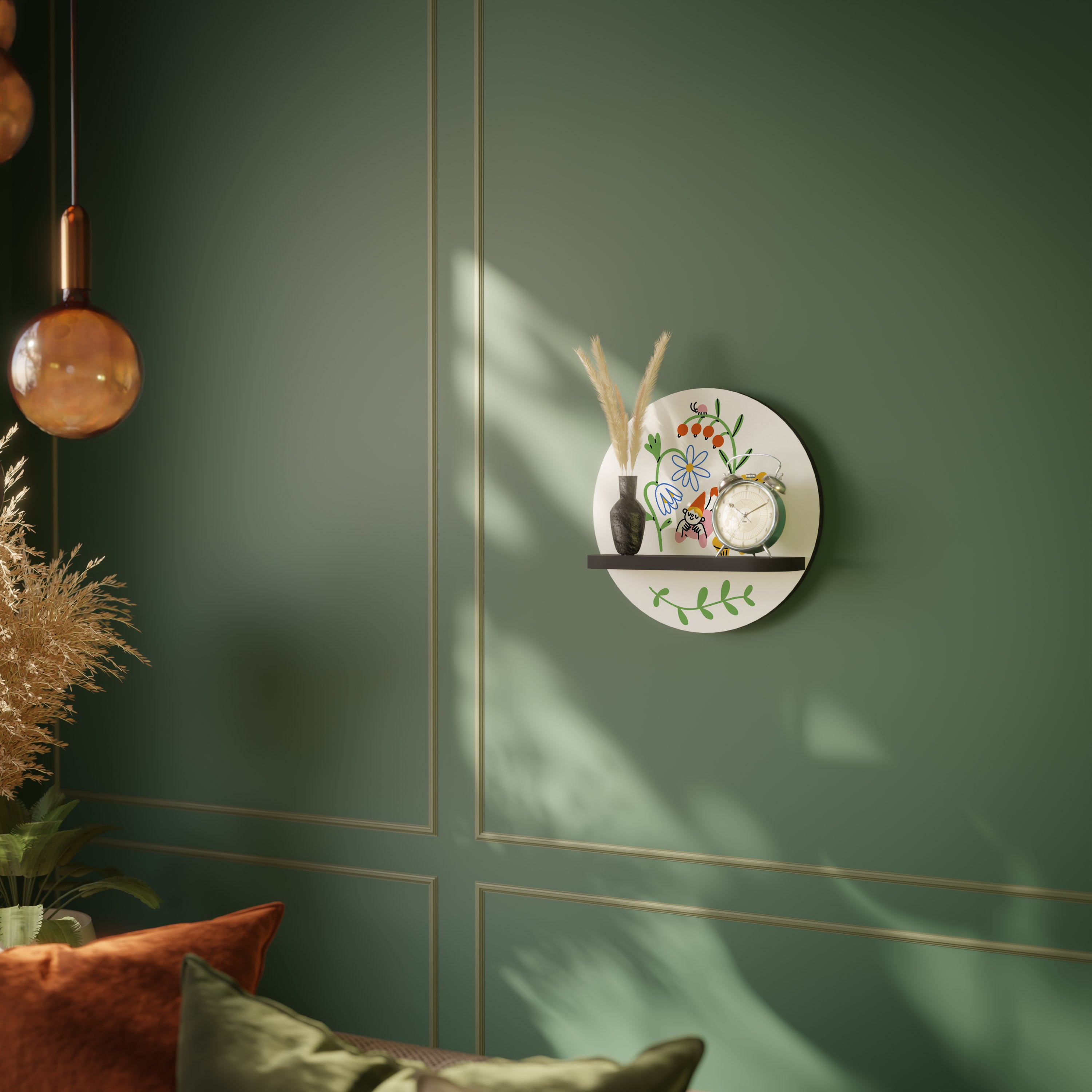 GARDEN LIFE Półka okrągła Czarna