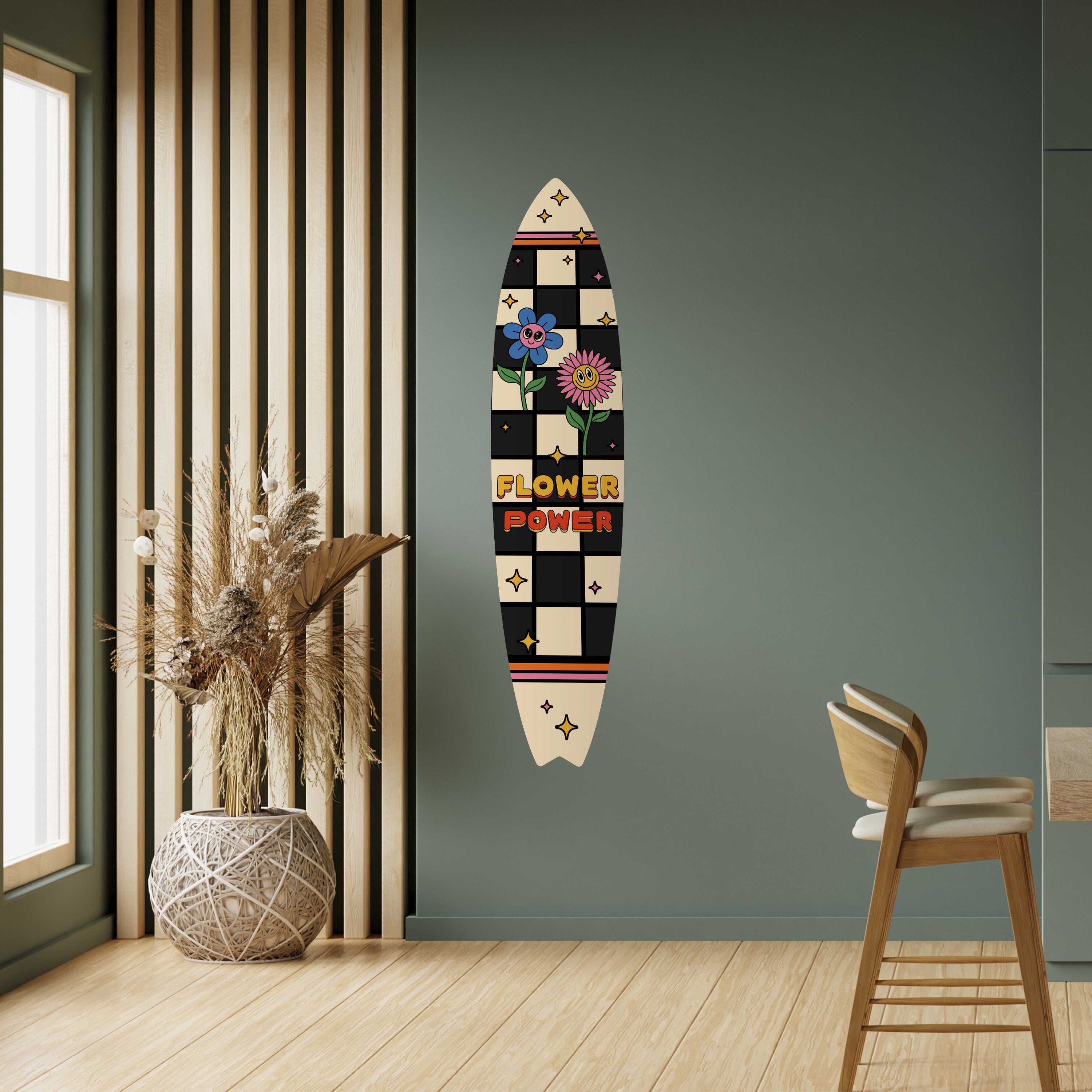 FLOWER POWER Naklejka - deska surfingowa