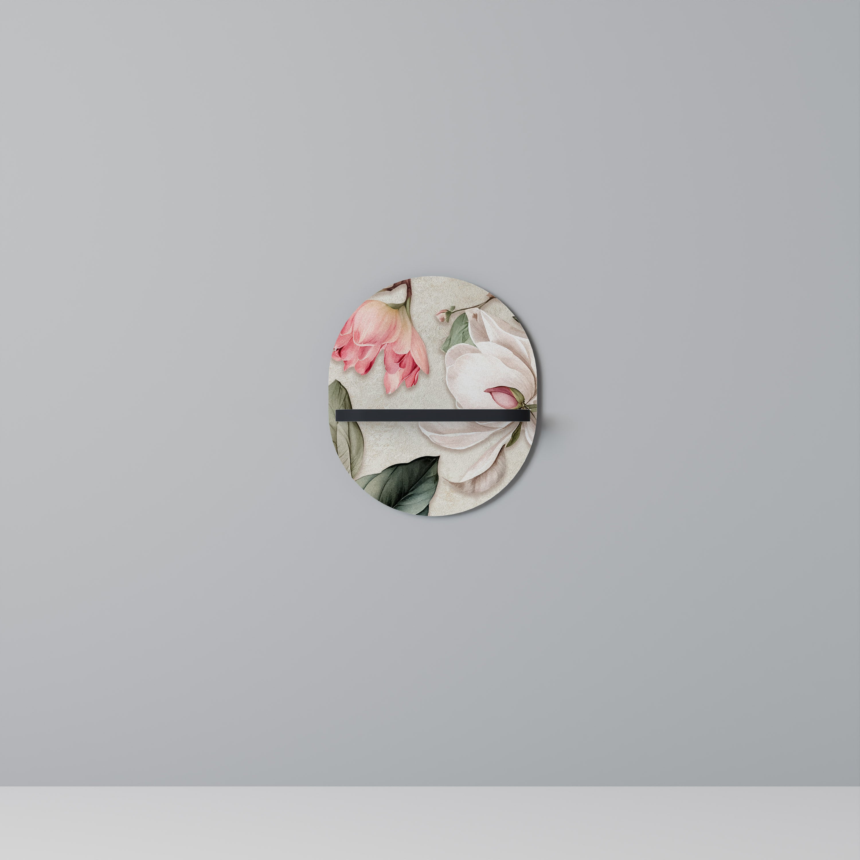 FLORAL GRACE Półka owalna Czarna