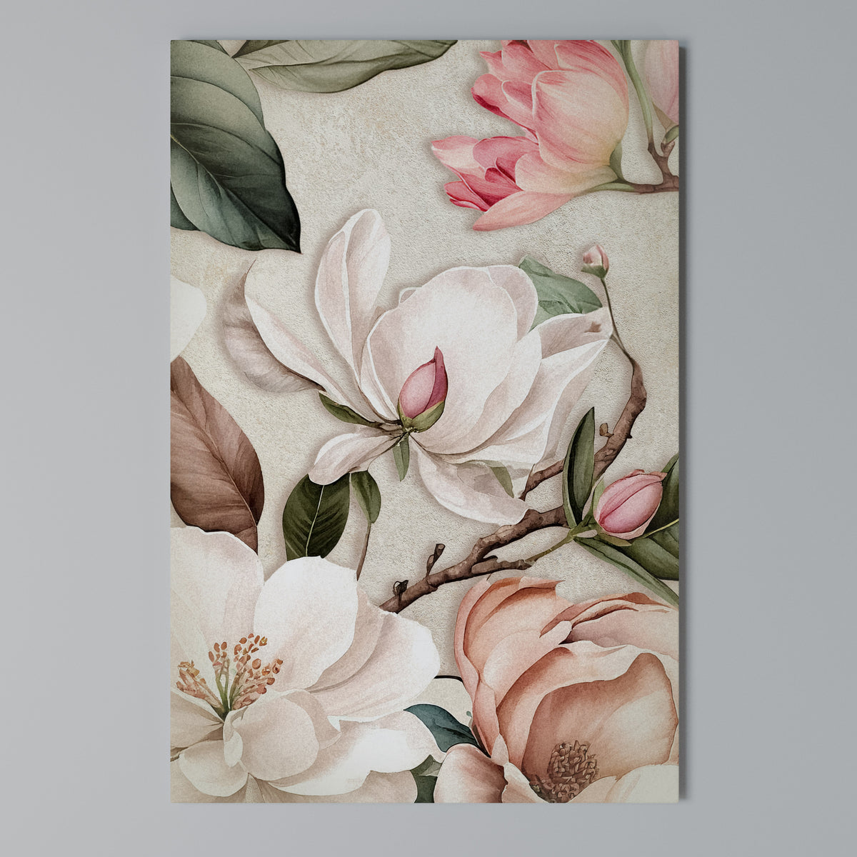 FLORAL GRACE Pionowy obraz na płótnie