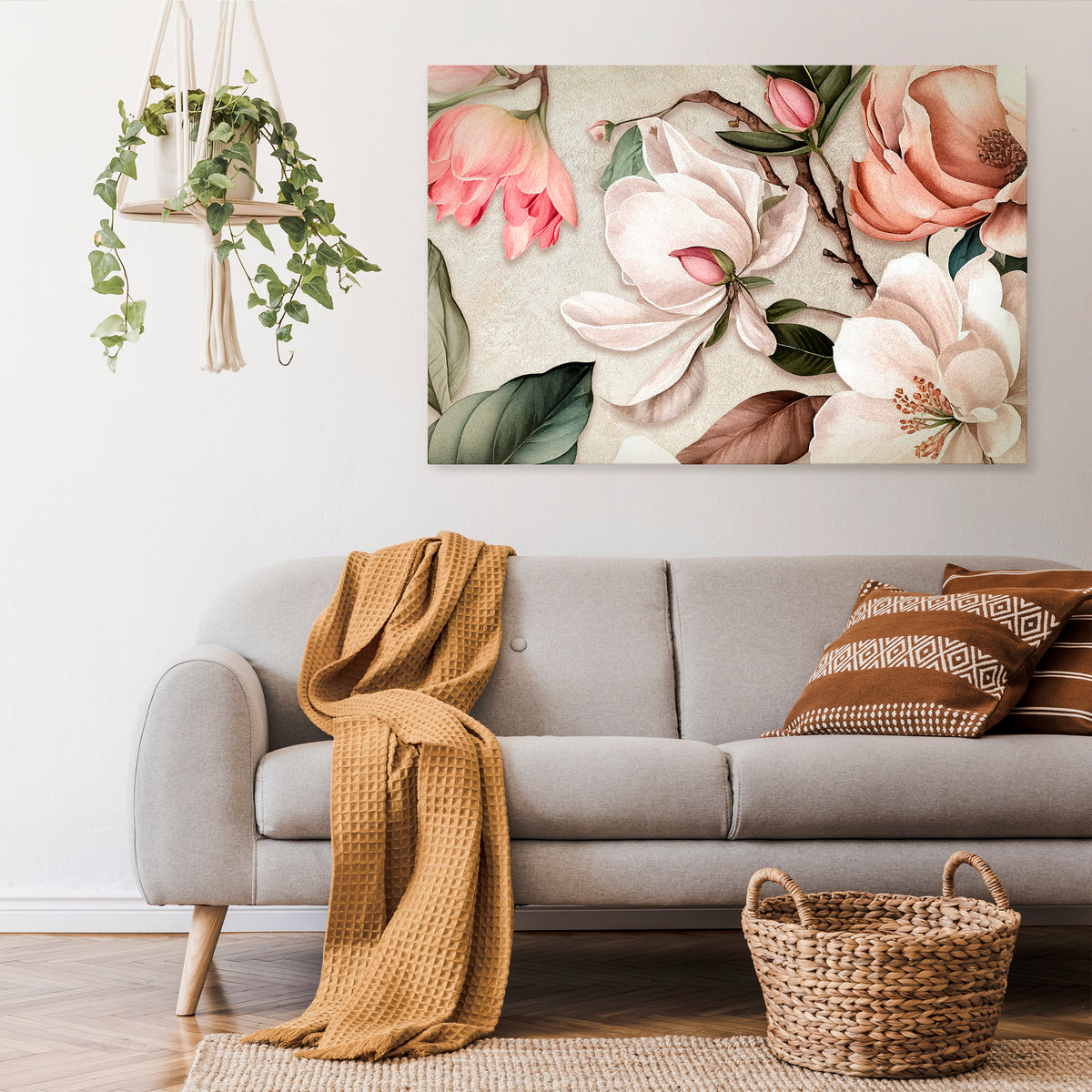 FLORAL GRACE Poziomy obraz na płótnie