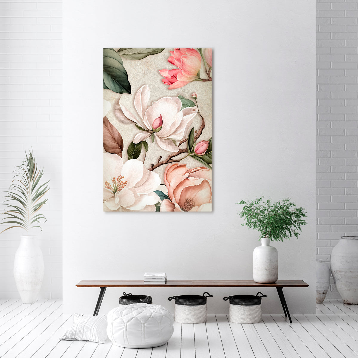 FLORAL GRACE Pionowy obraz na płótnie