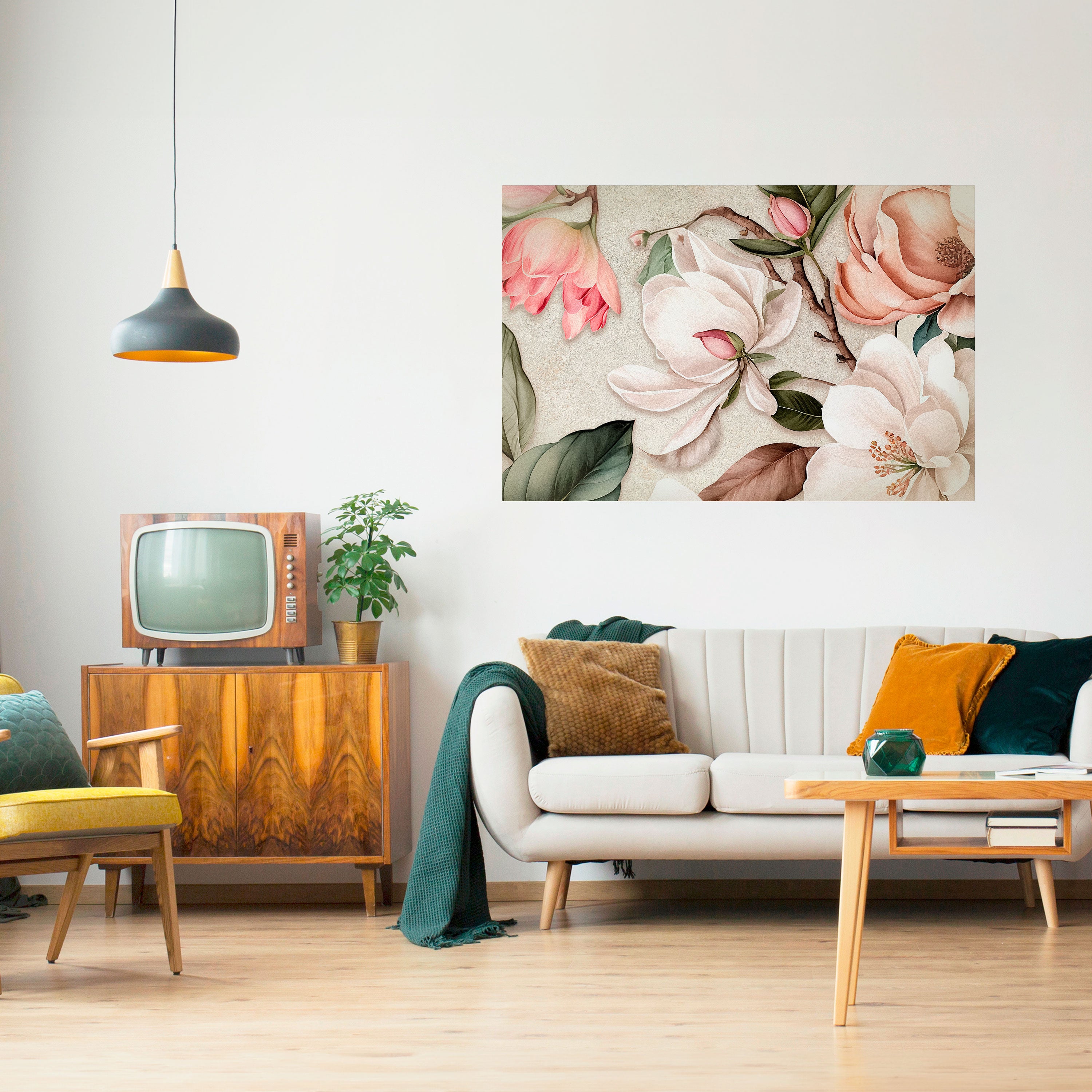 FLORAL GRACE Naklejka/Plakat poziomy
