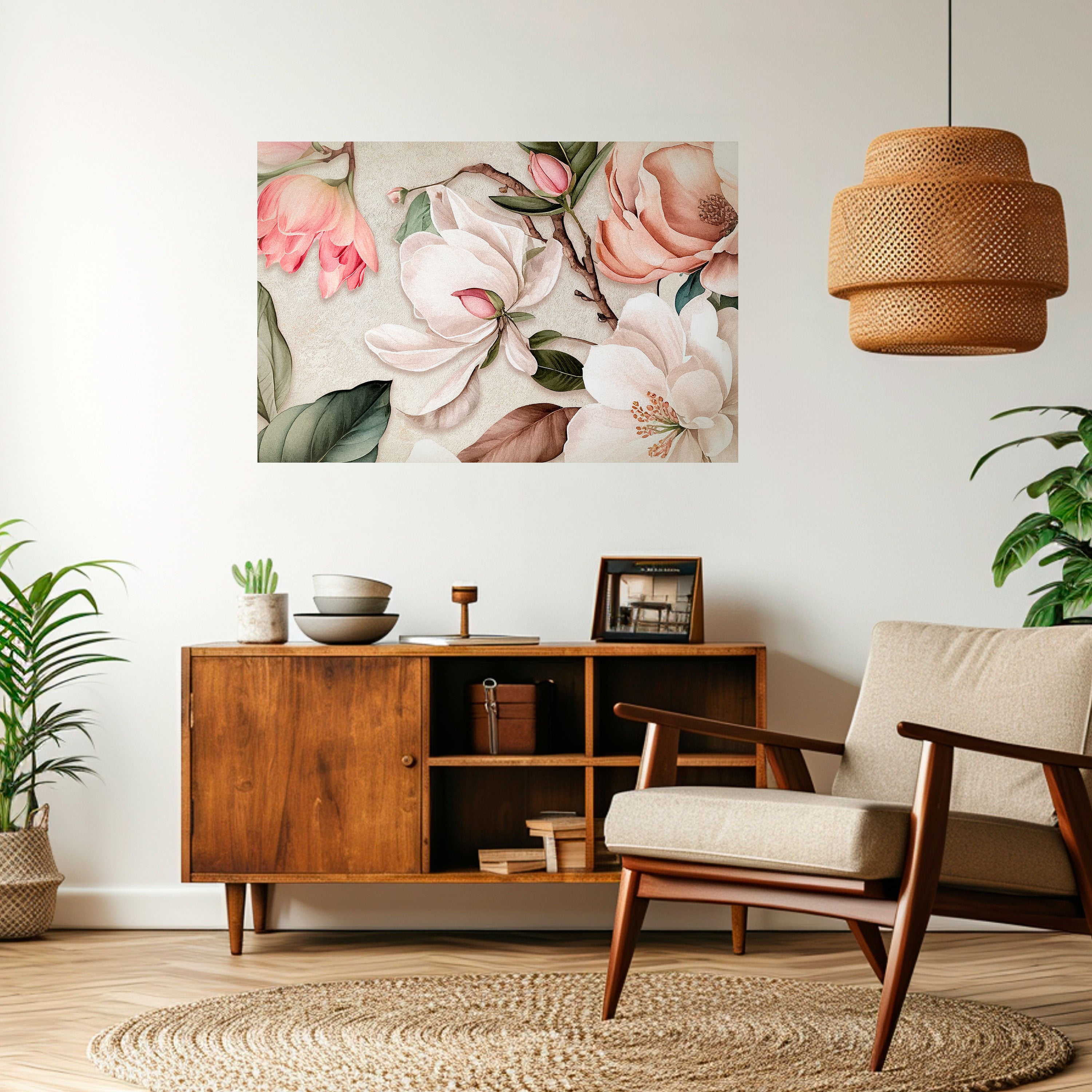 FLORAL GRACE Naklejka/Plakat poziomy