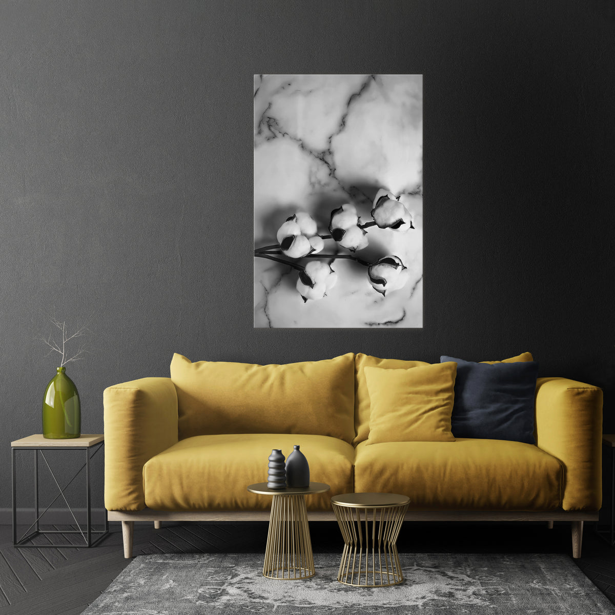 MONOCHROME COTTON DREAMS Pionowy obraz na płótnie
