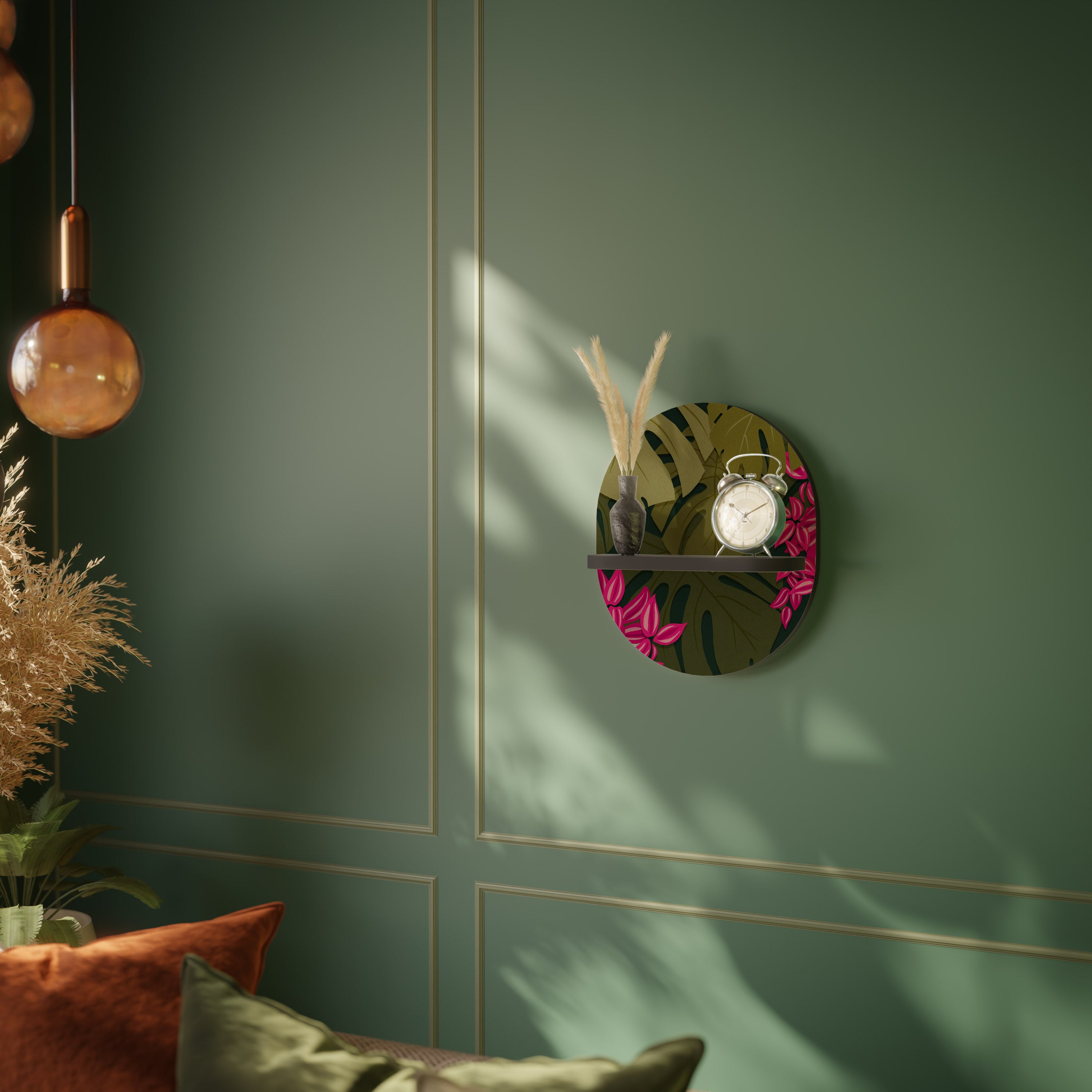 TROPICAL BEAUTY Półka owalna Czarna