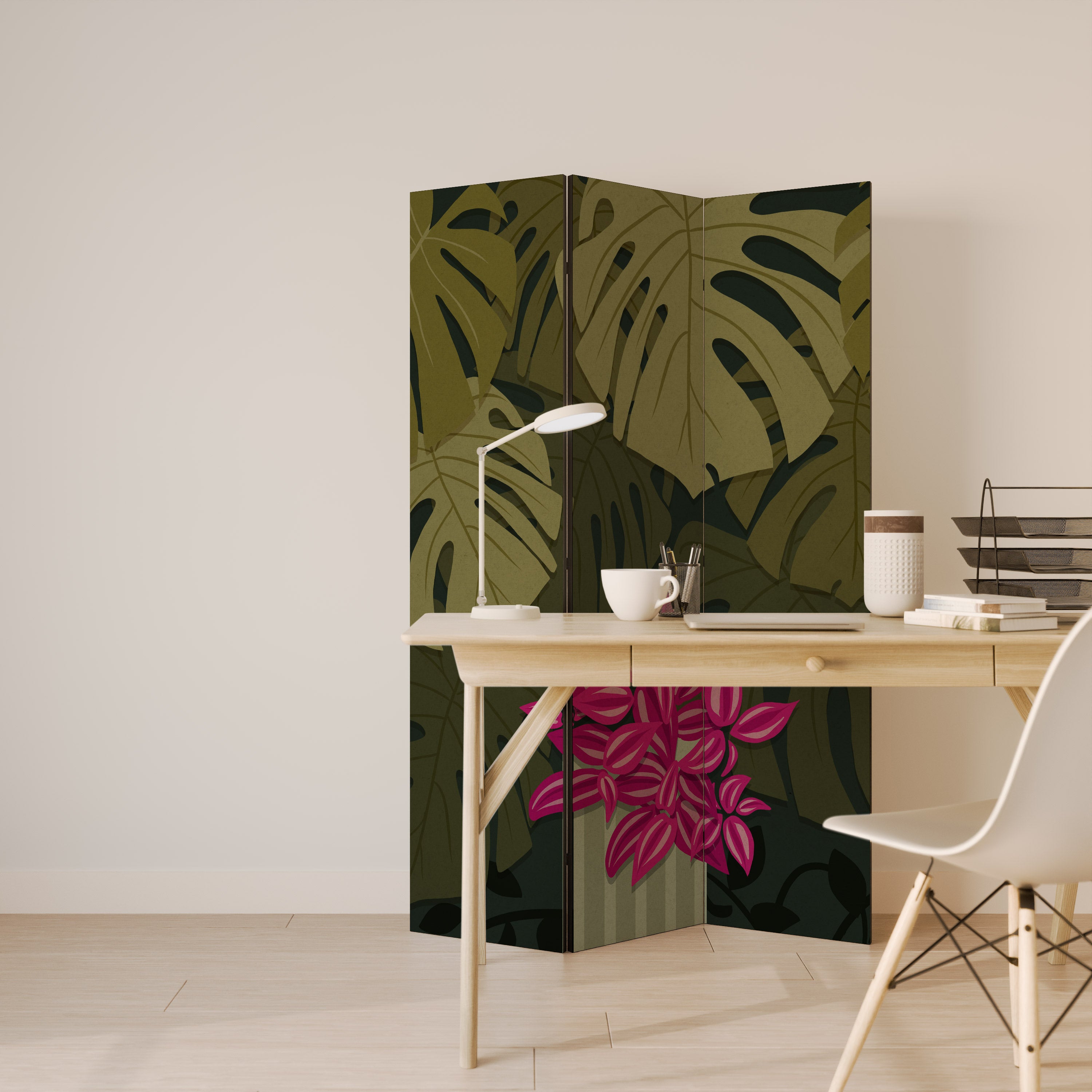 TROPICAL BEAUTY Dekoracyjny parawan 3-skrzydłowy