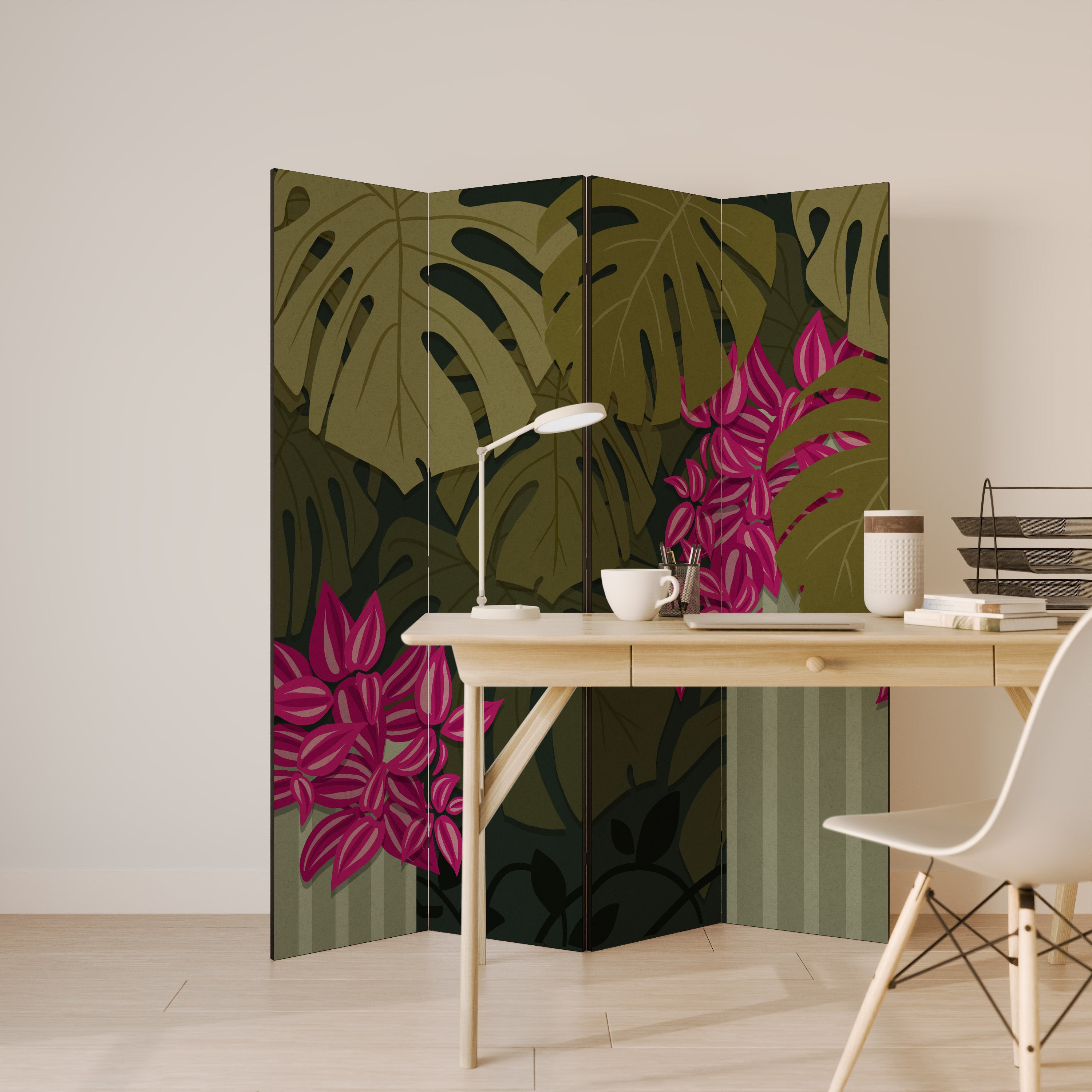 TROPICAL BEAUTY Dekoracyjny parawan 4-skrzydłowy