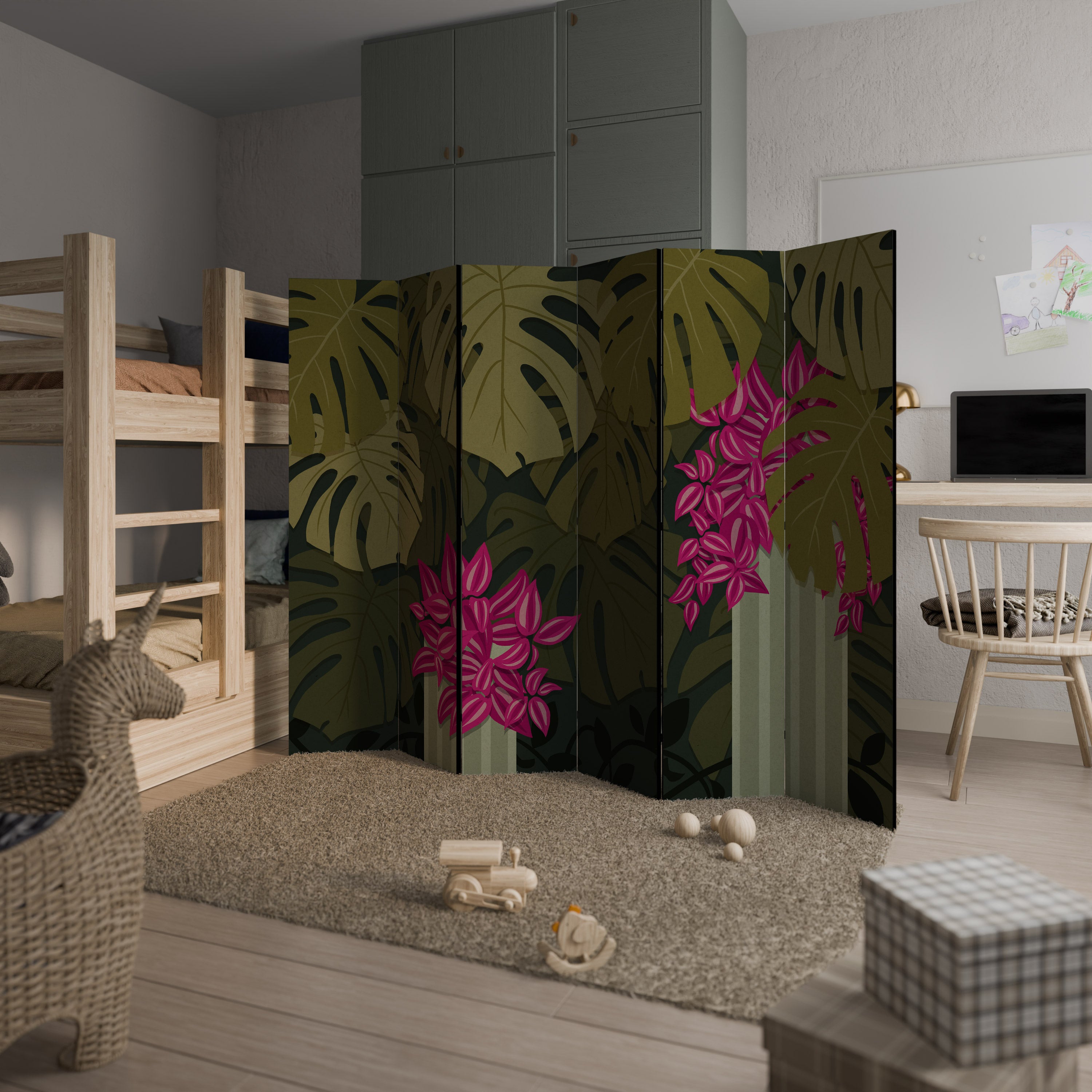 TROPICAL BEAUTY Dekoracyjny parawan 6-skrzydłowy