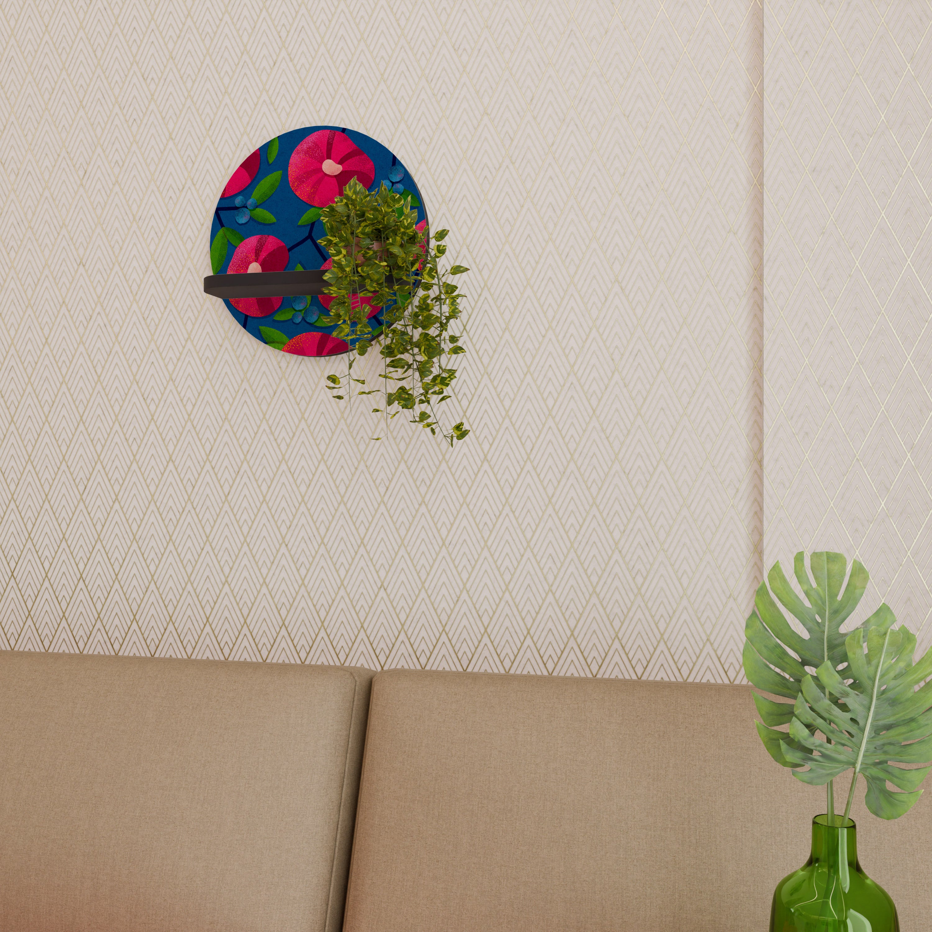 SPRING THOUGHTS Półka okrągła Czarna