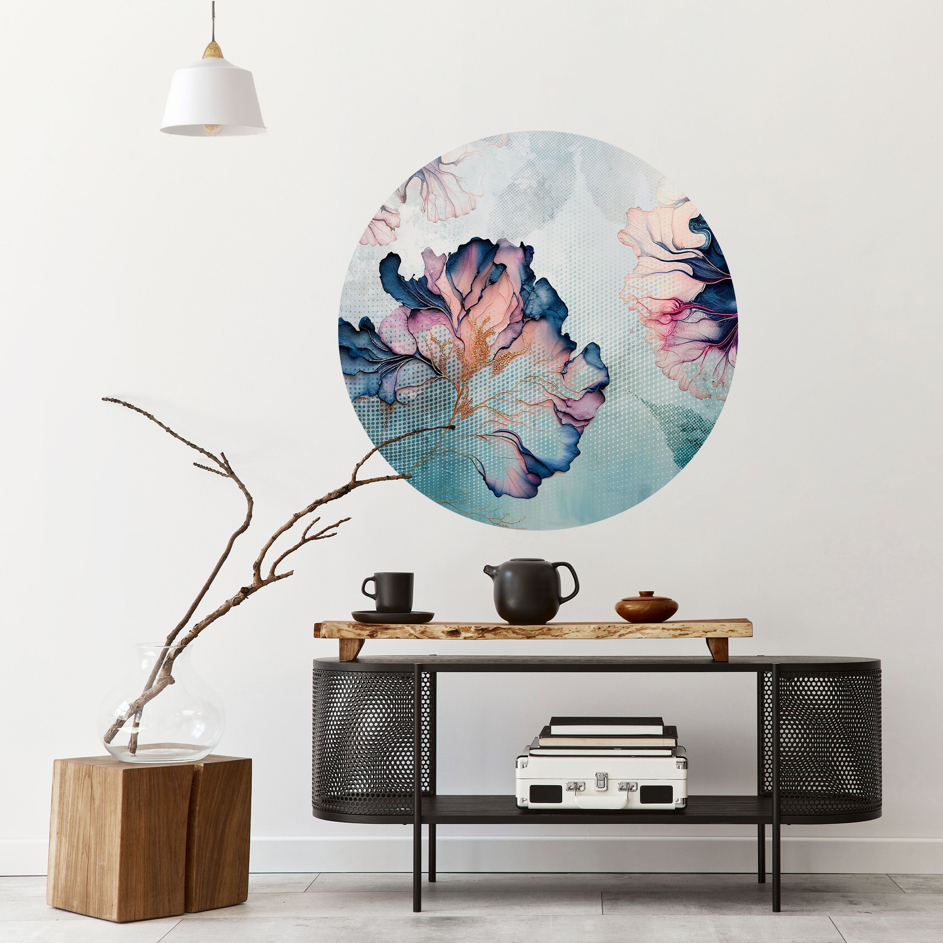 ICY BLOSSOMS Naklejka okrągła