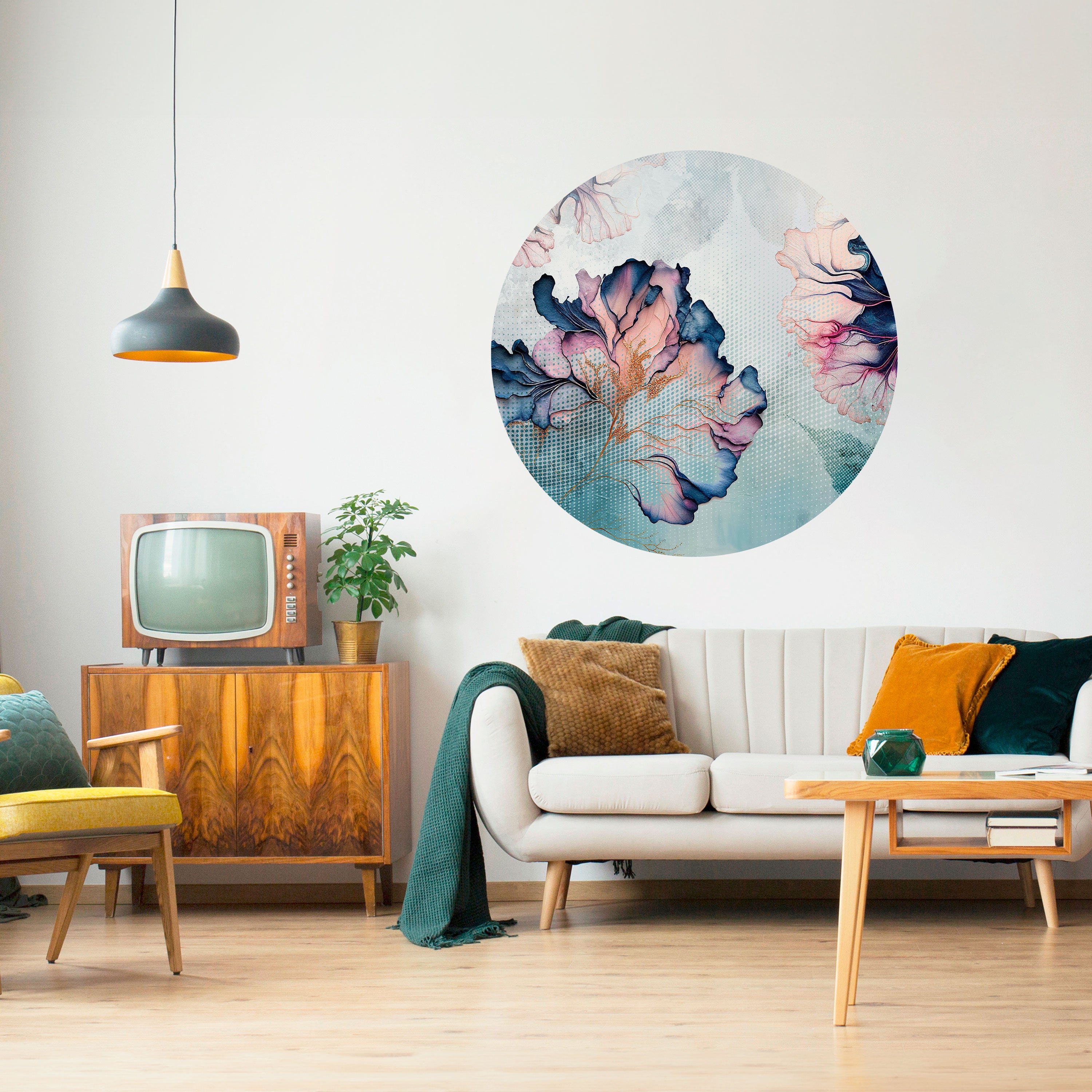 ICY BLOSSOMS Naklejka okrągła