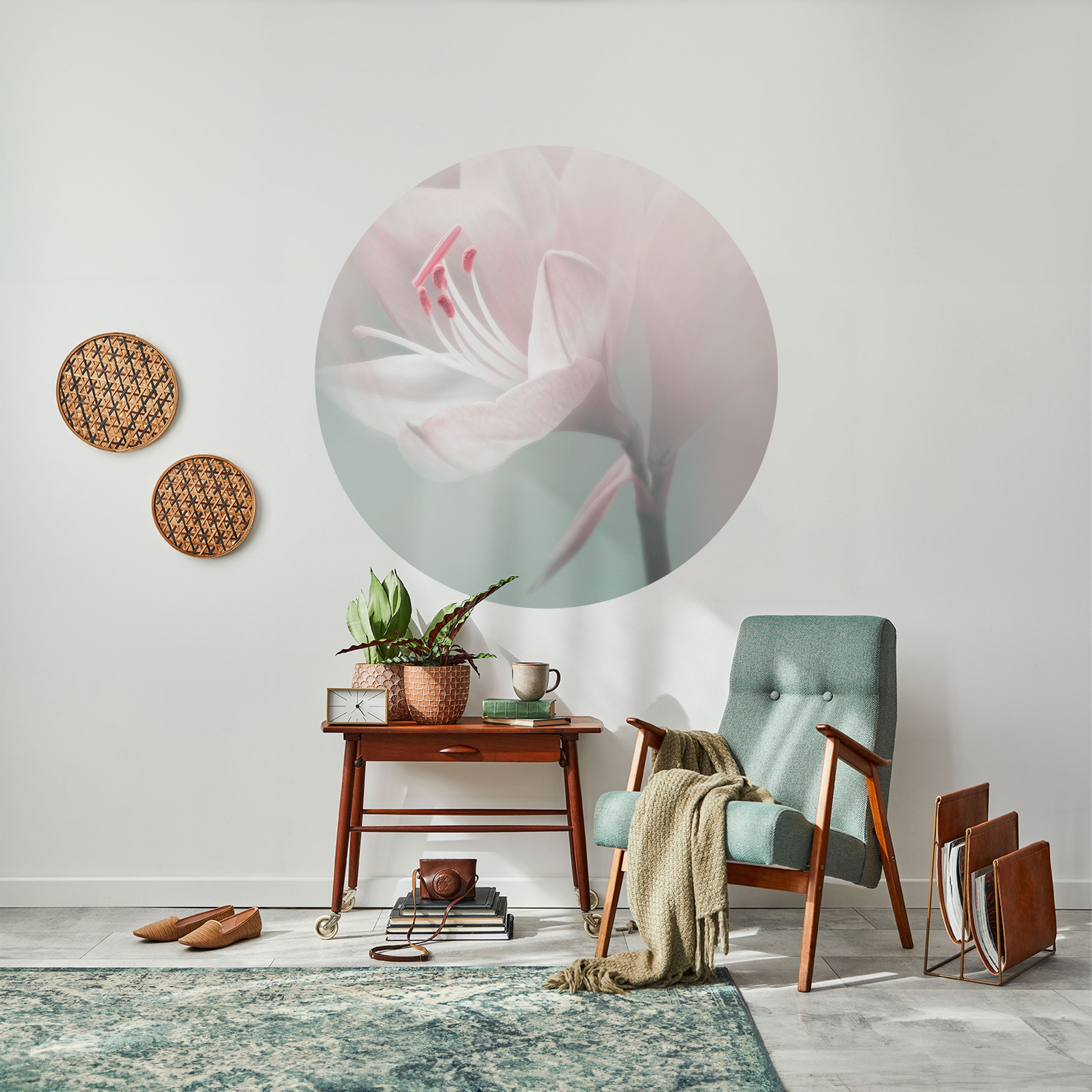 GENTLE LILY Naklejka okrągła