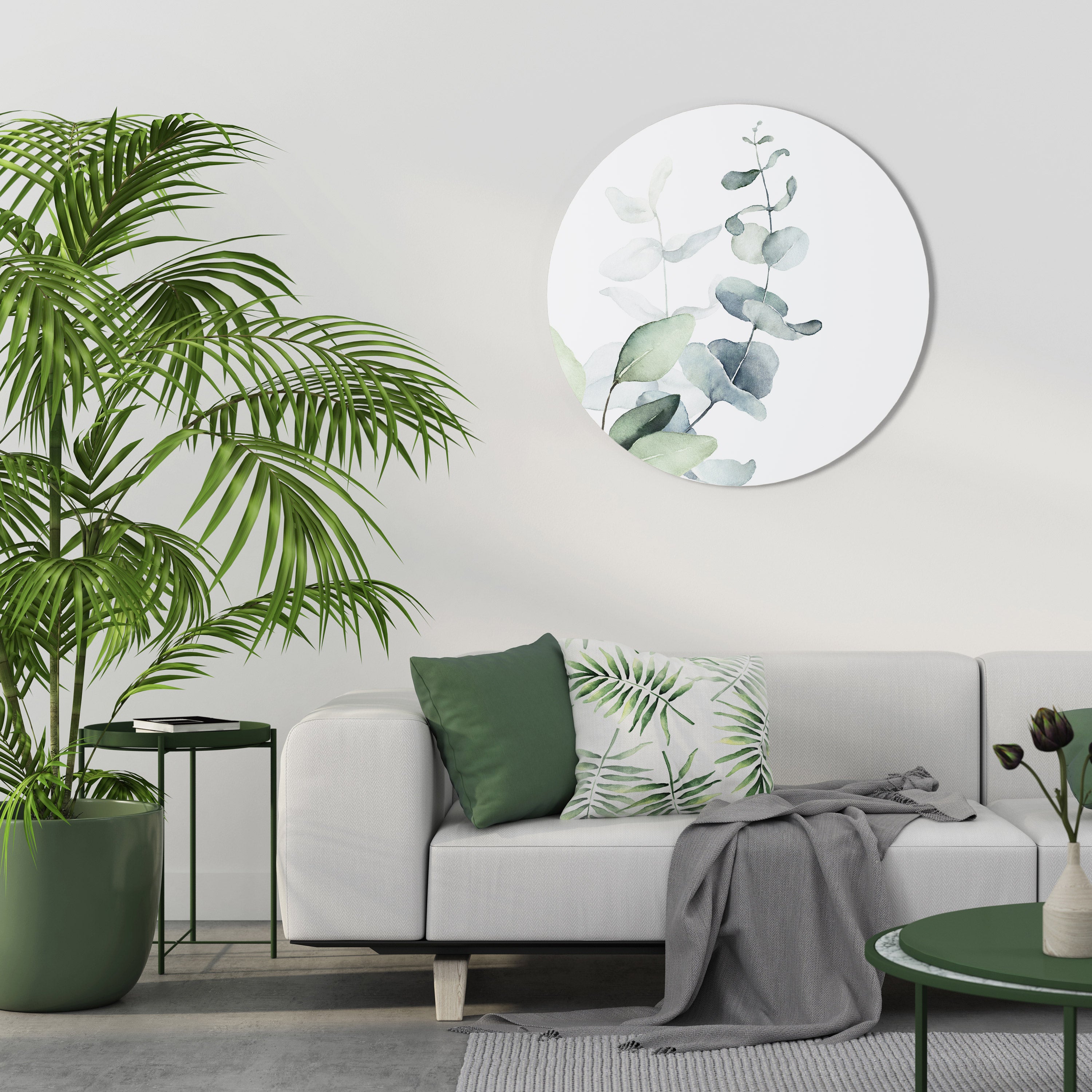 AQUA LEAF SYMPHONY Obraz okrągły