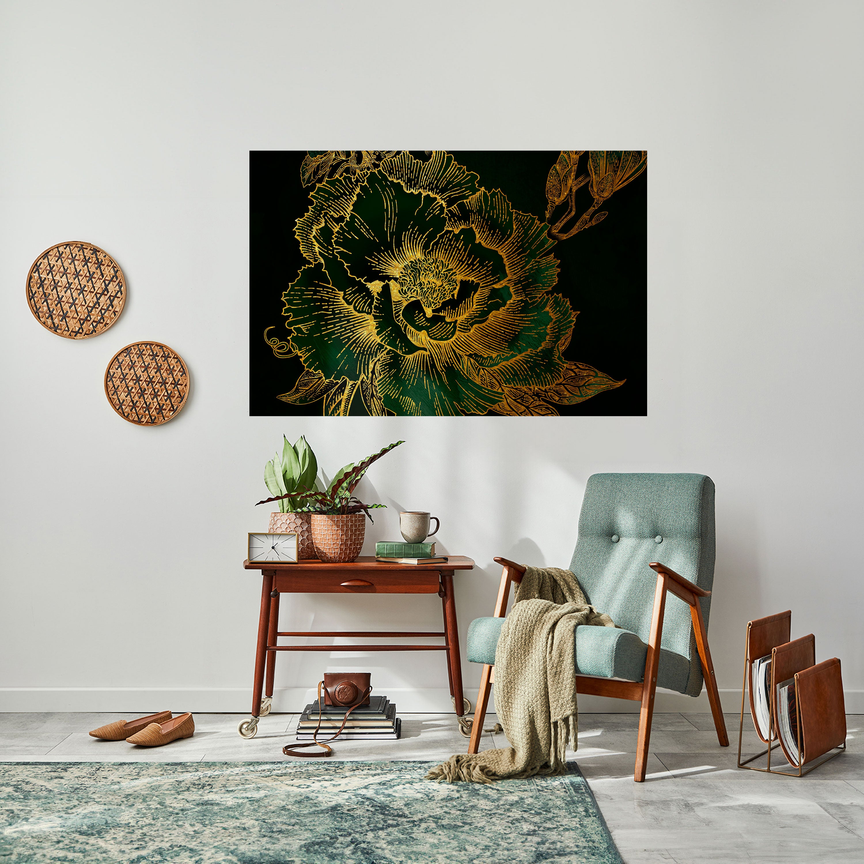MIDNIGHT FLORAL GLIMMER Naklejka/Plakat poziomy