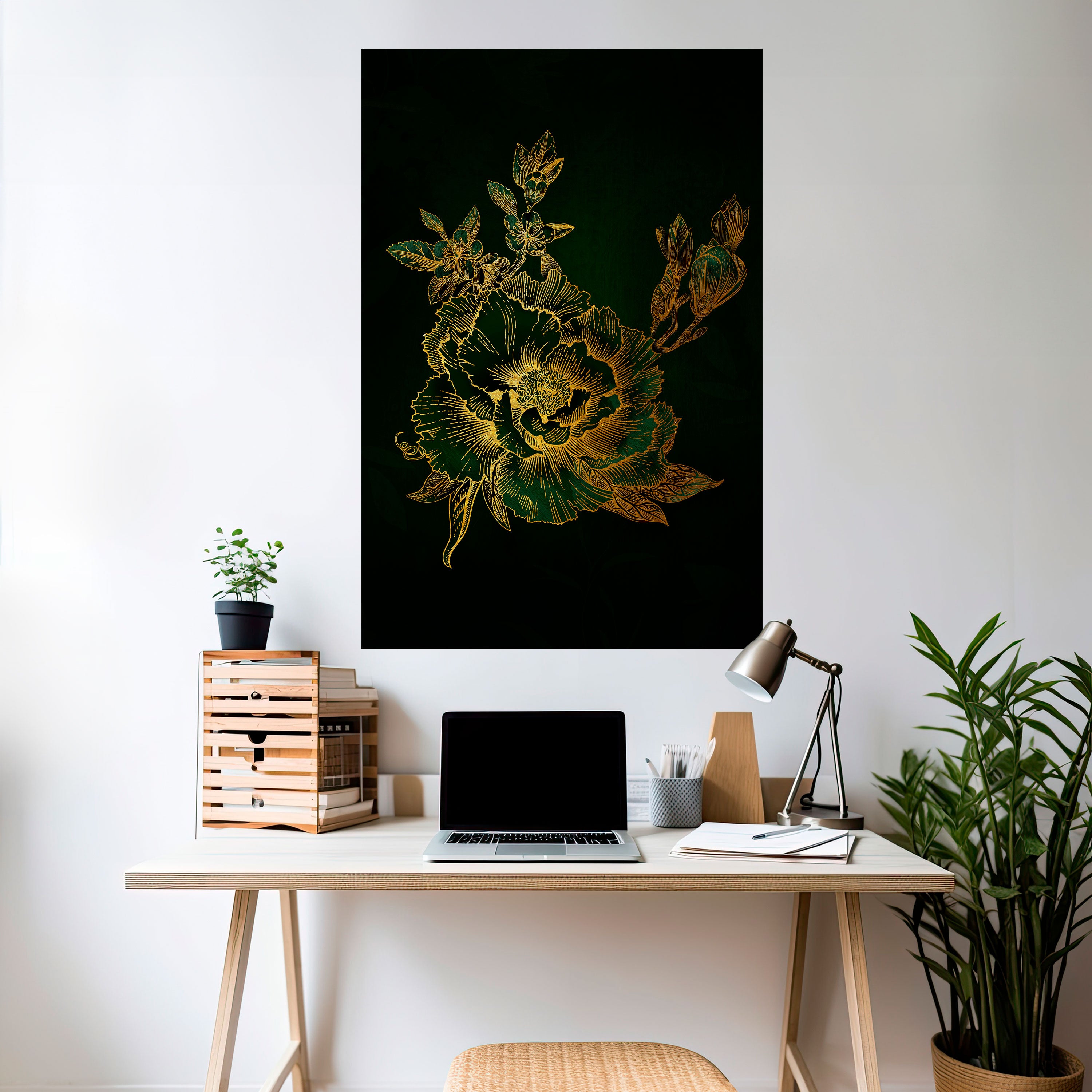 MIDNIGHT FLORAL GLIMMER Naklejka/Plakat pionowy