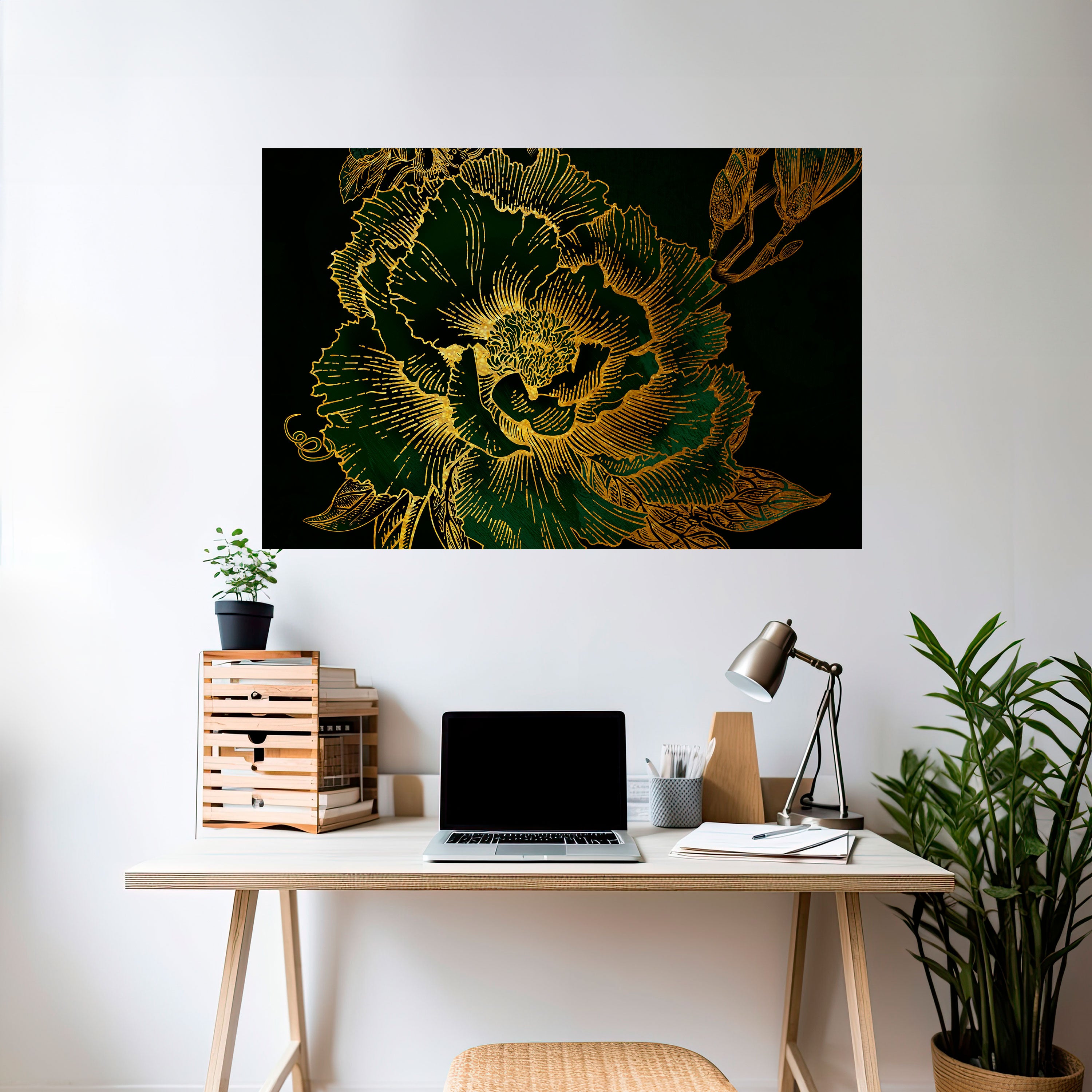 MIDNIGHT FLORAL GLIMMER Naklejka/Plakat poziomy