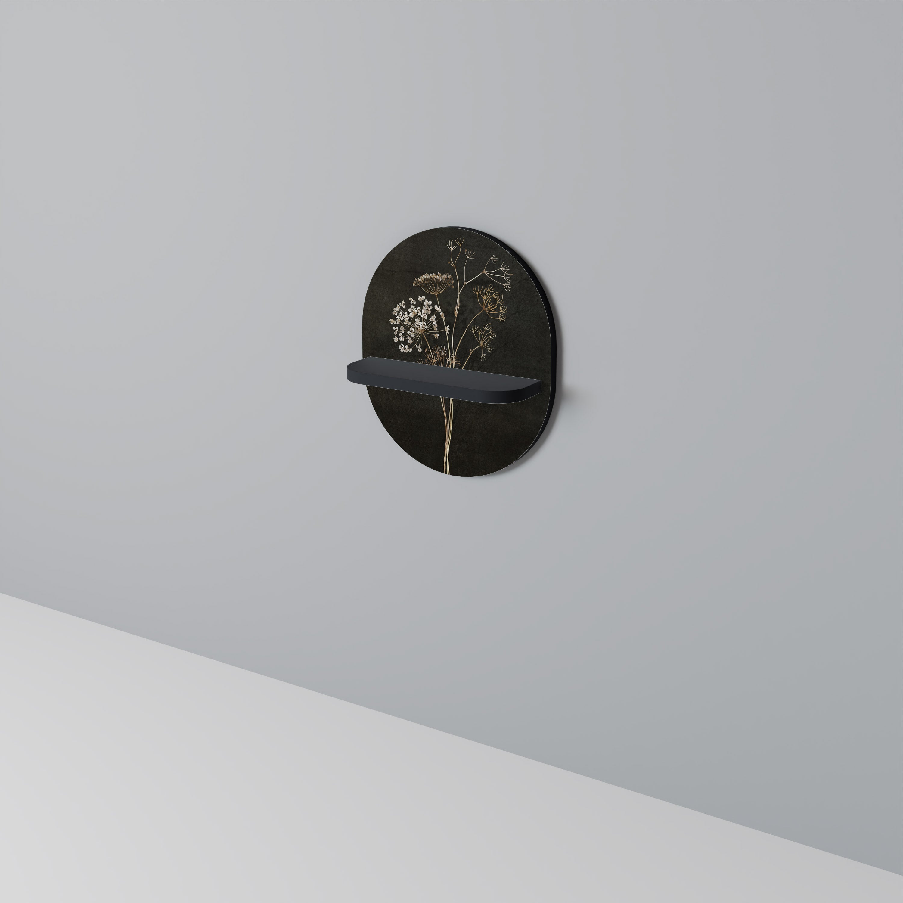 MEADOW MEMORIES Półka owalna Czarna