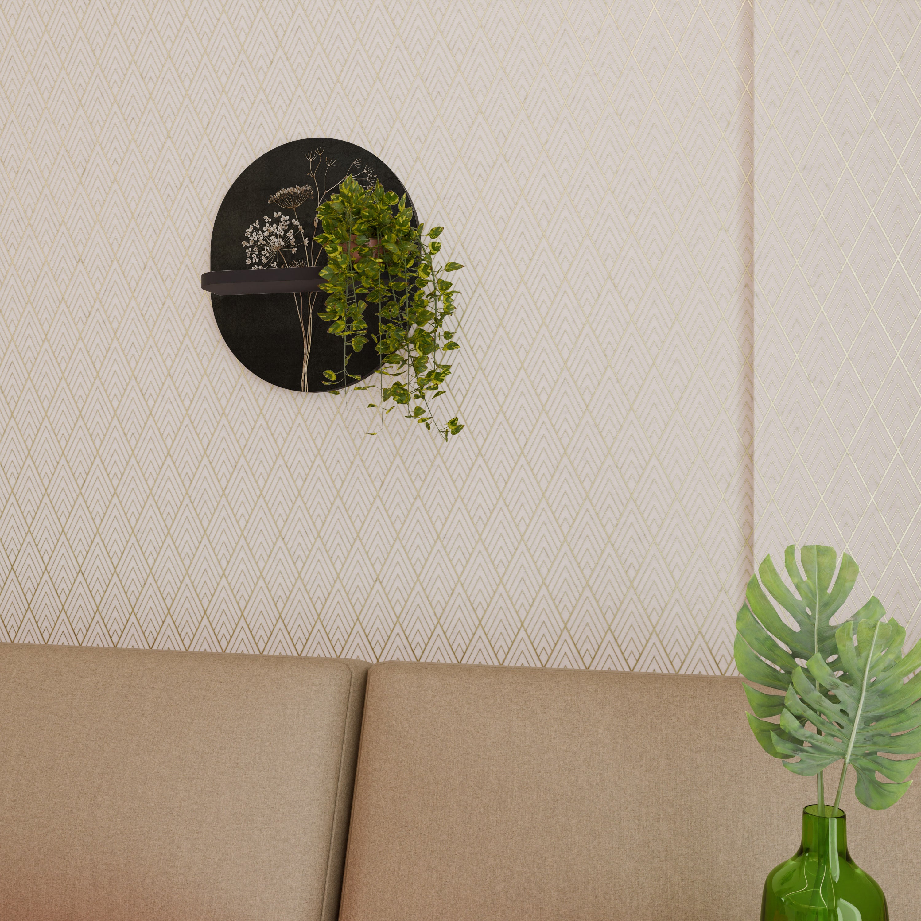 MEADOW MEMORIES Półka owalna Czarna