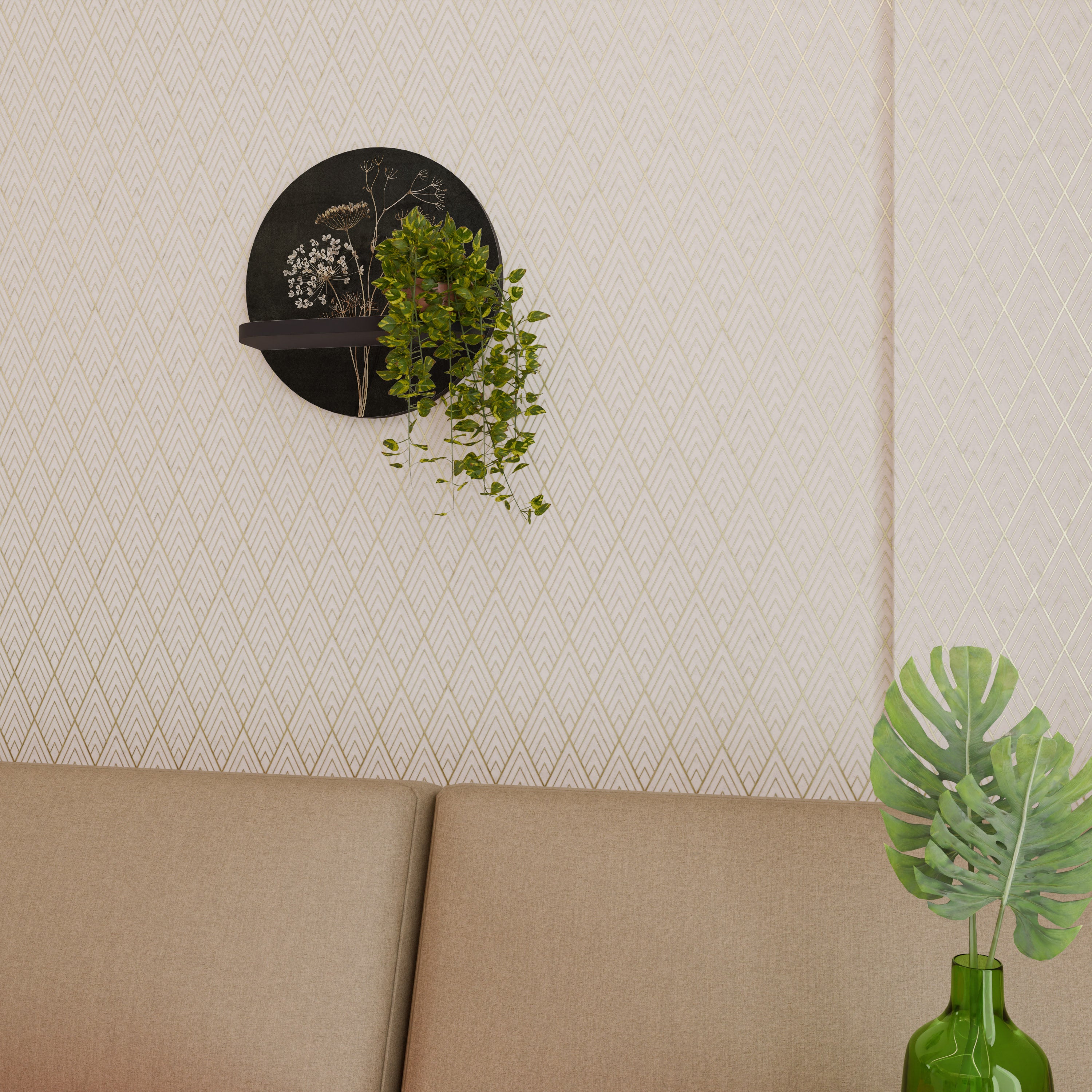 MEADOW MEMORIES Półka okrągła Czarna