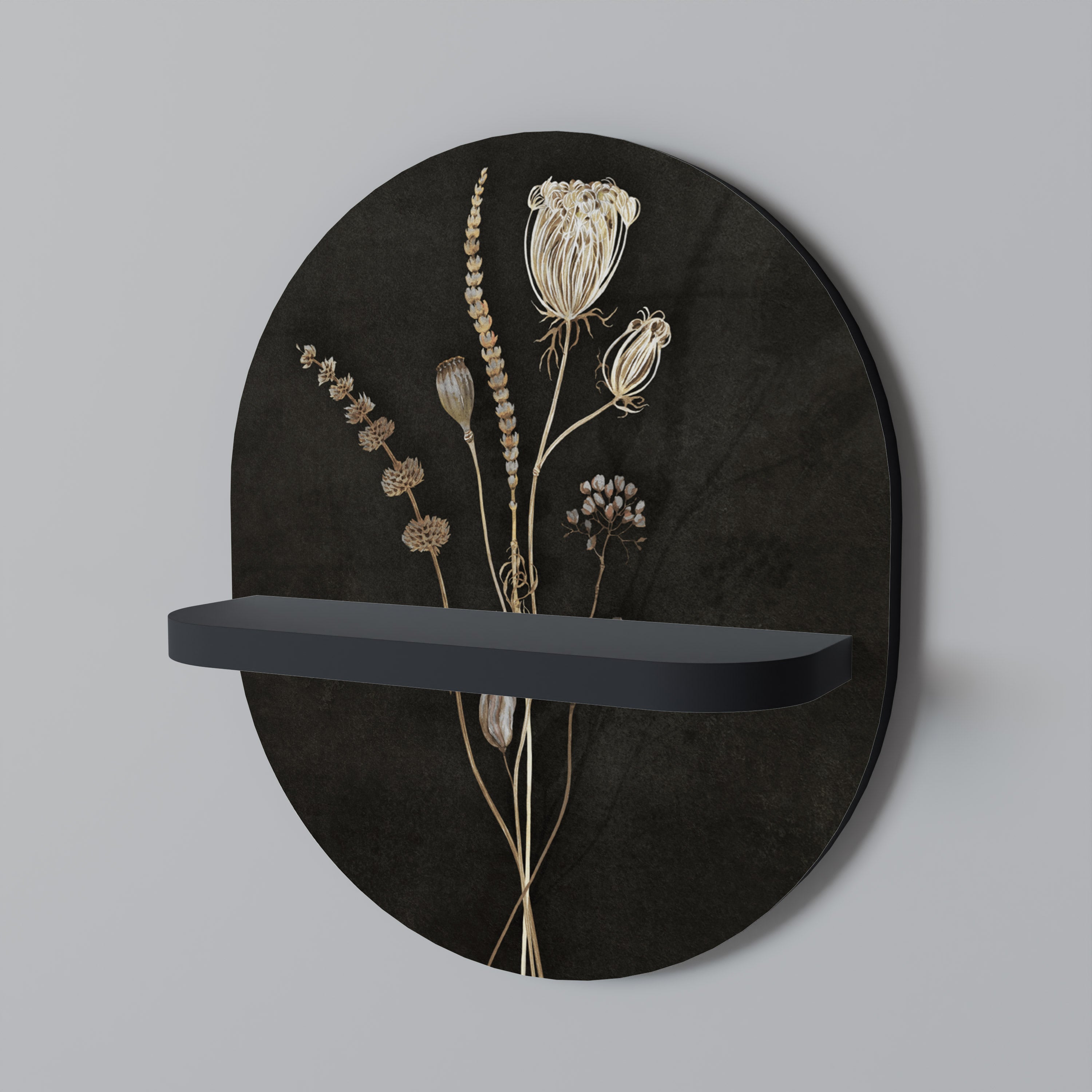 MEADOW ART. Półka owalna Czarna