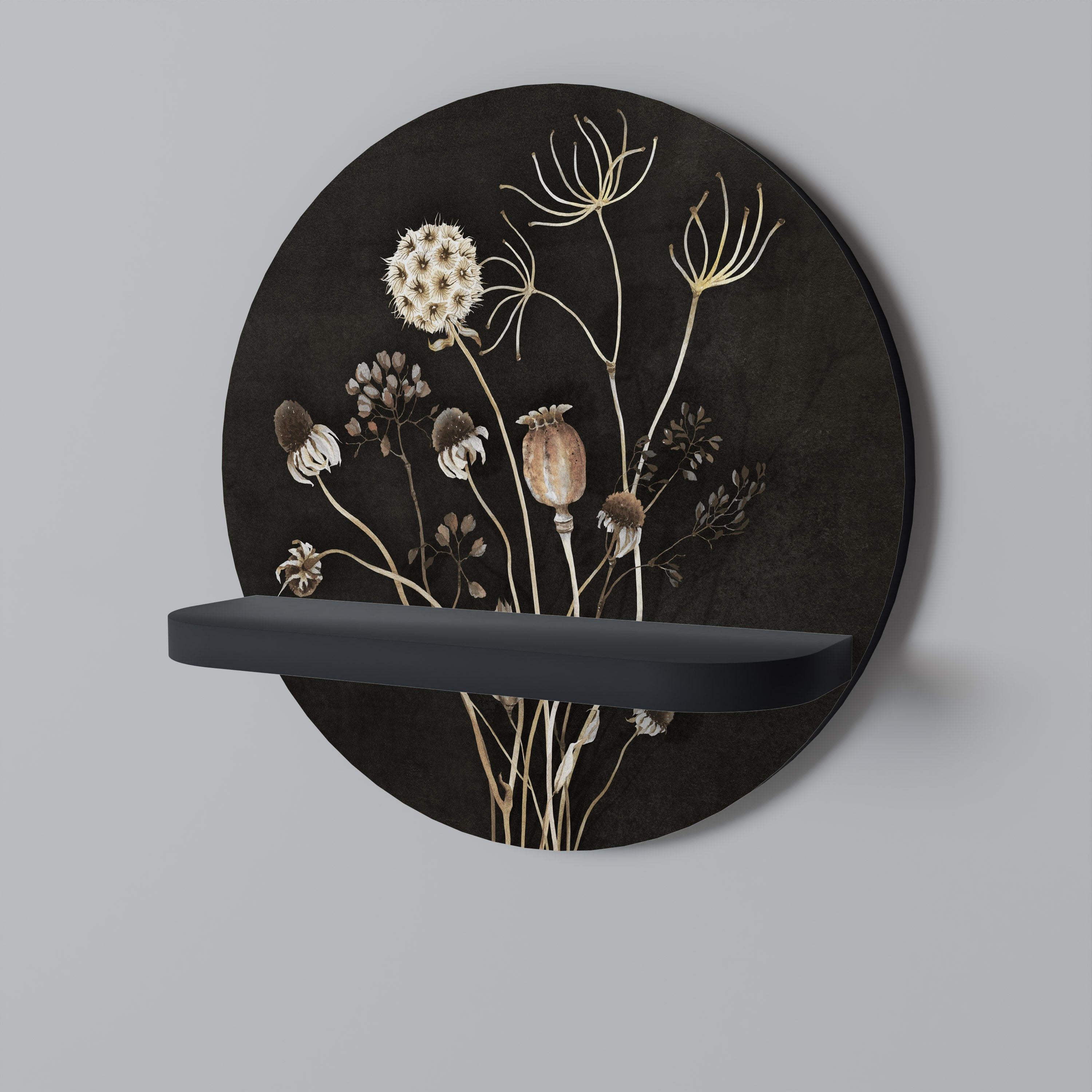 MEADOW SHADES Półka okrągła Czarna