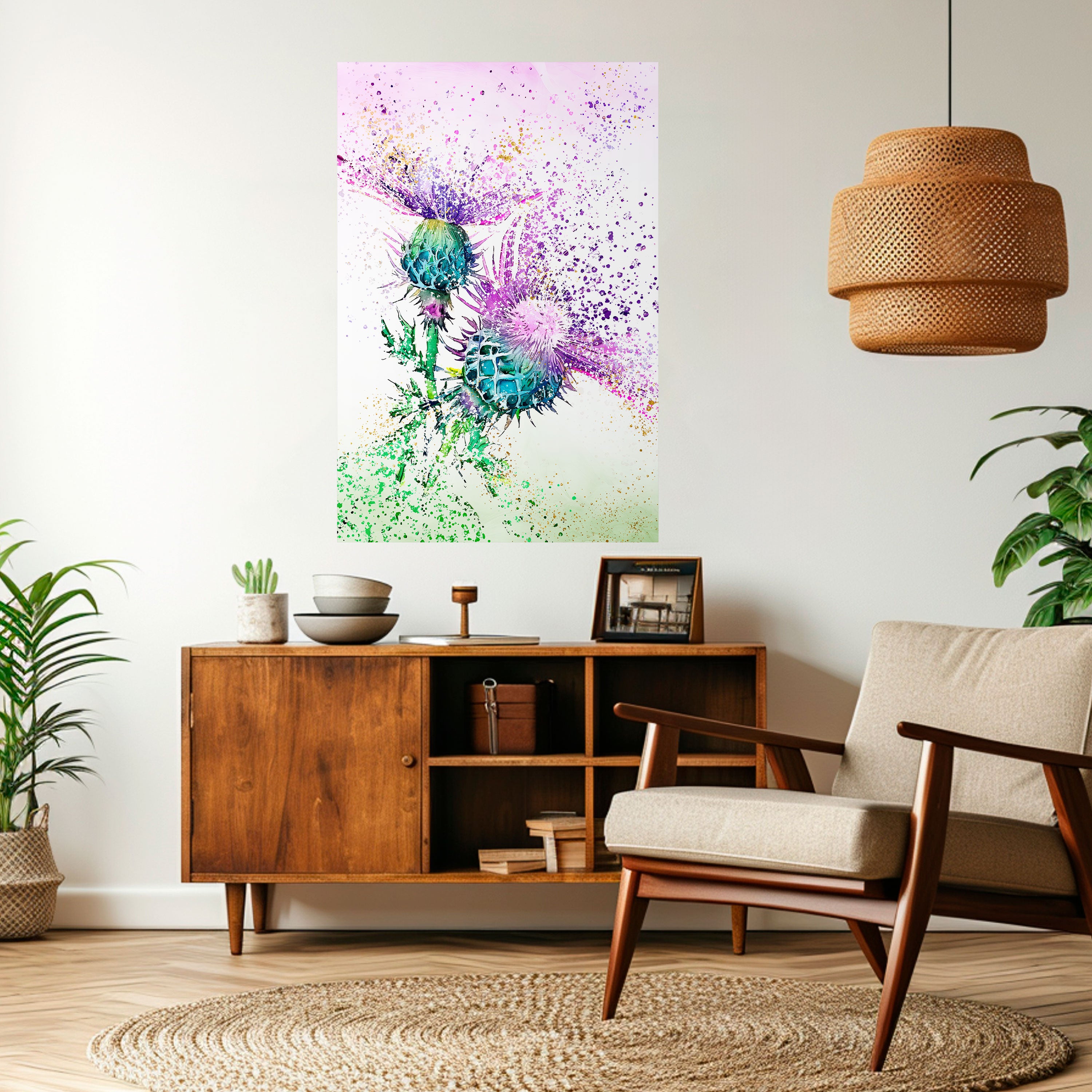 COLORFUL THISTLE DANCE Naklejka/Plakat pionowy