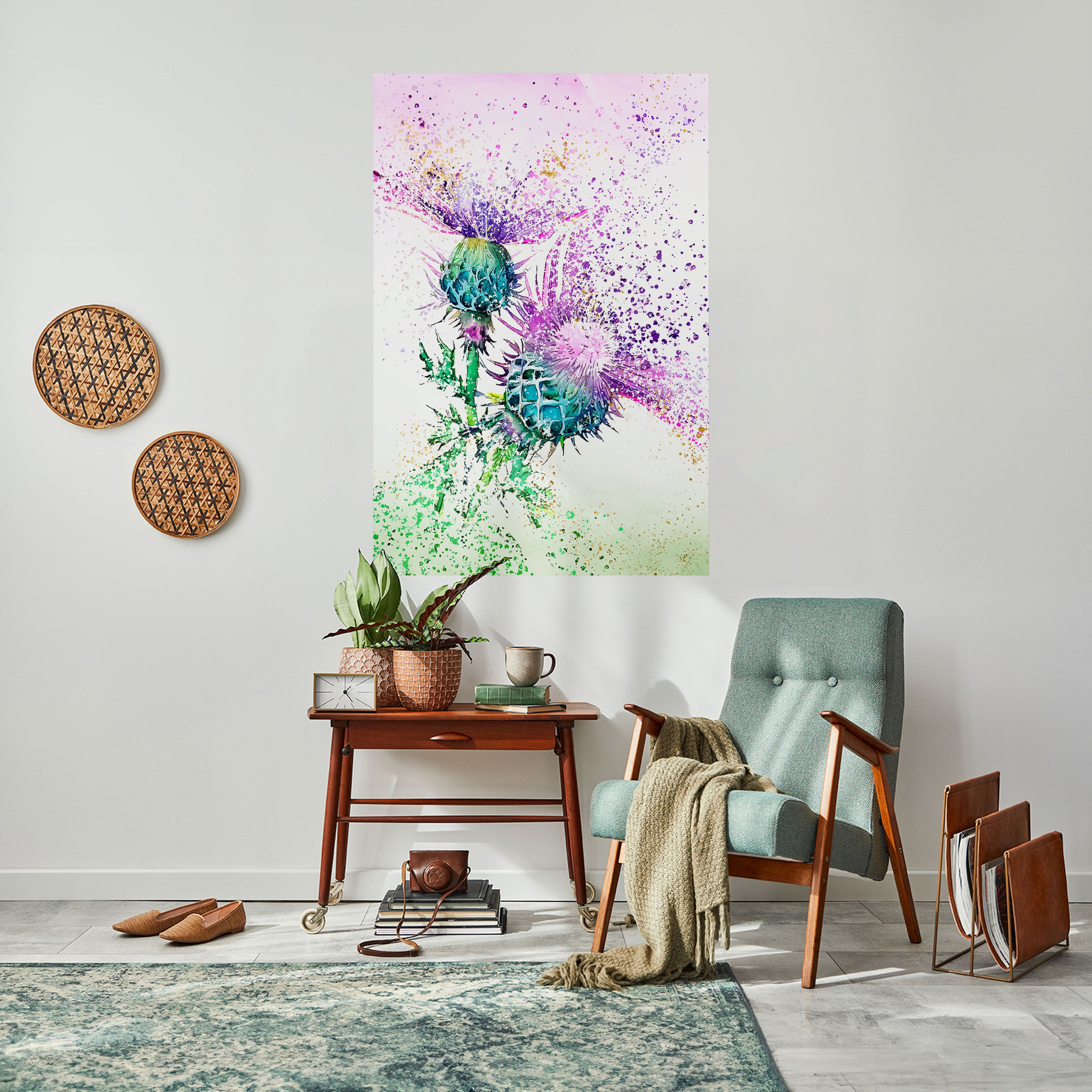 COLORFUL THISTLE DANCE Naklejka/Plakat pionowy