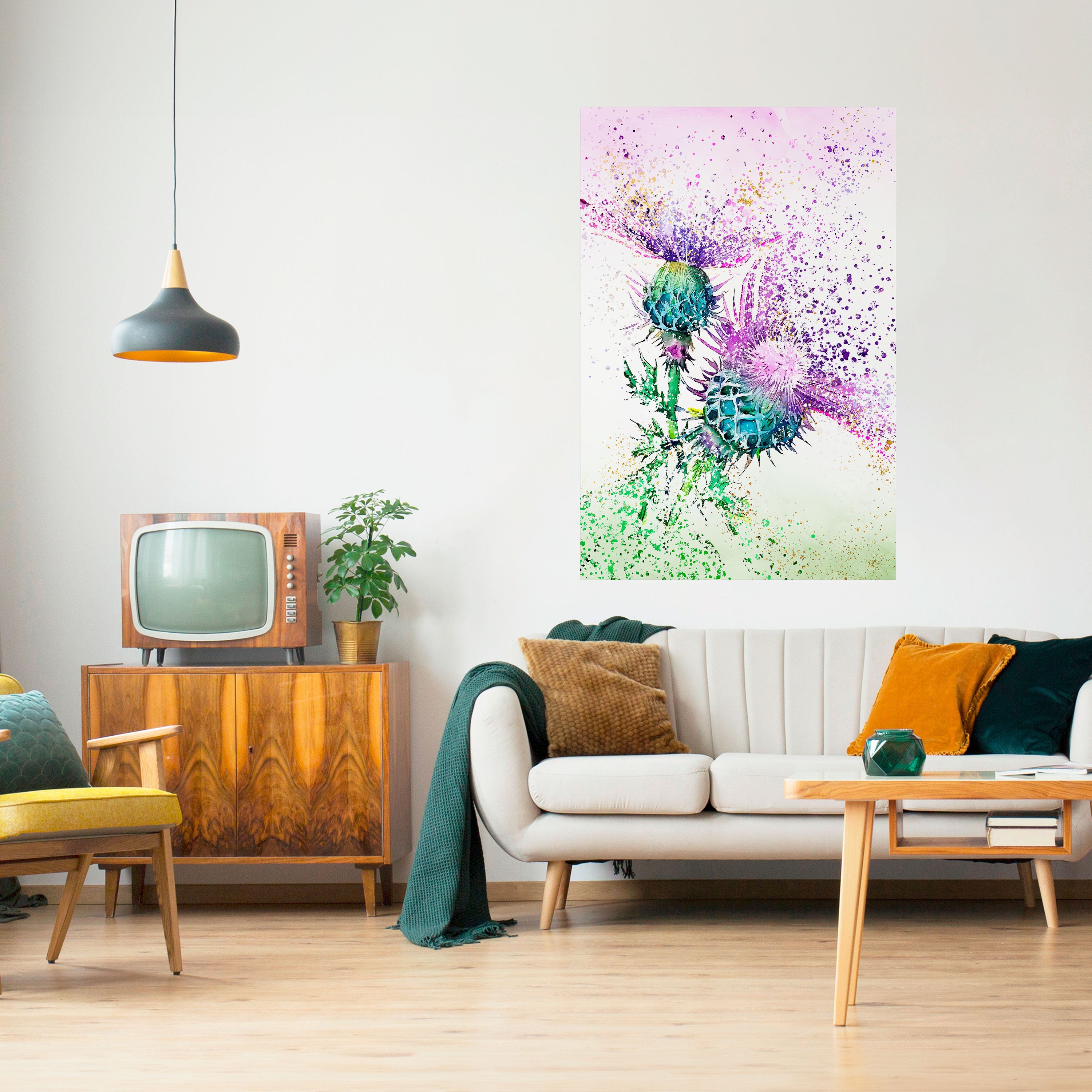 COLORFUL THISTLE DANCE Naklejka/Plakat pionowy