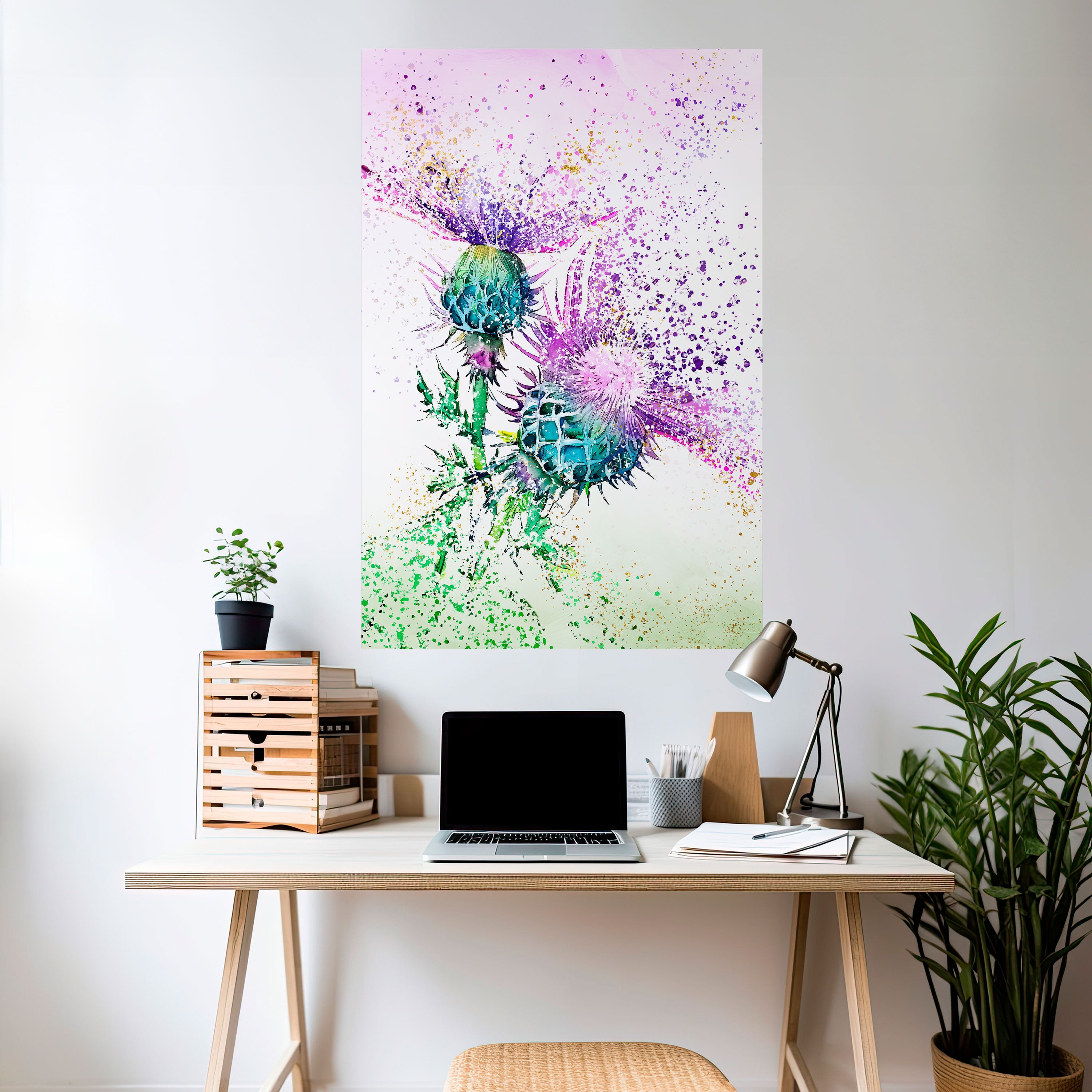 COLORFUL THISTLE DANCE Naklejka/Plakat pionowy