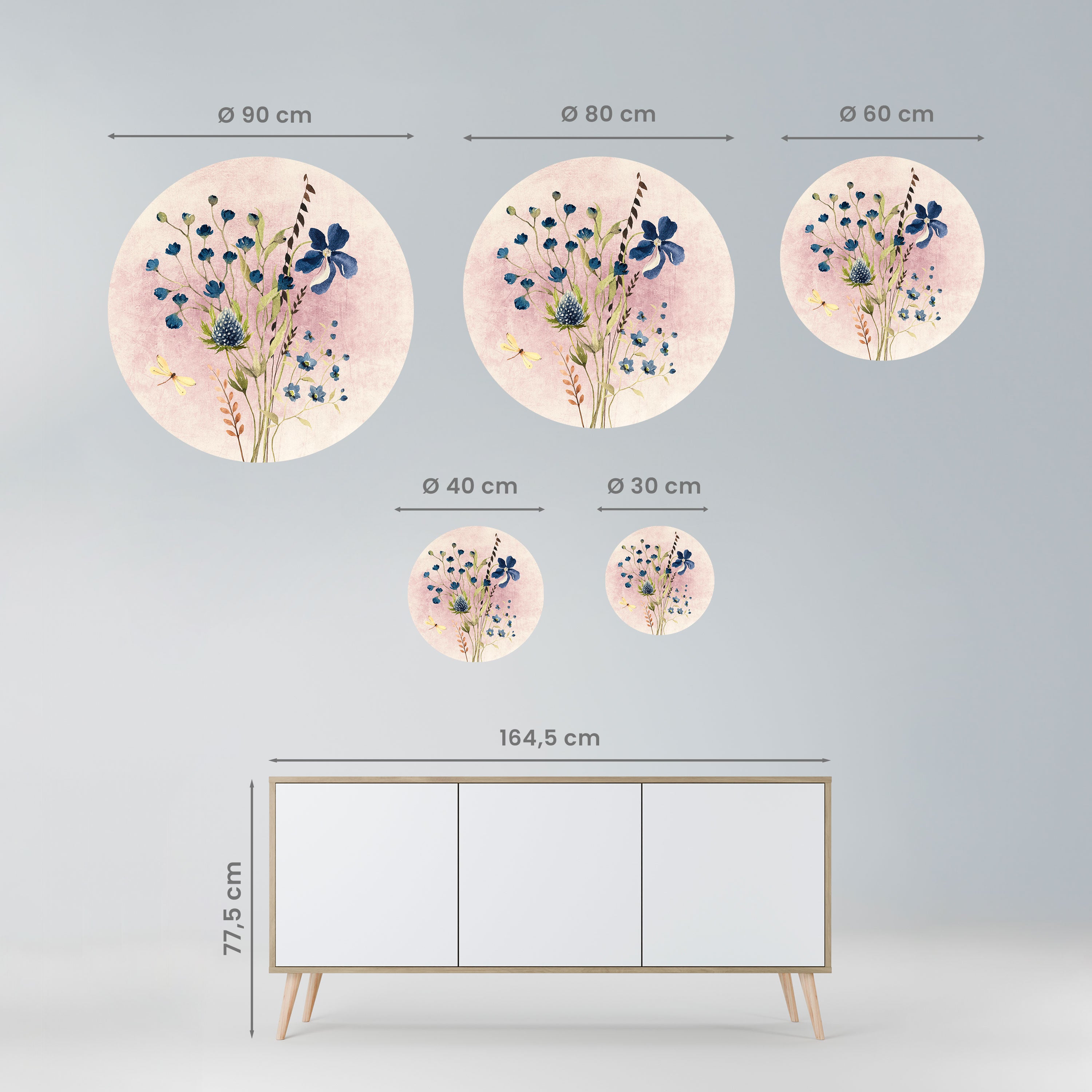 CORNFLOWER REVERIE Naklejka okrągła