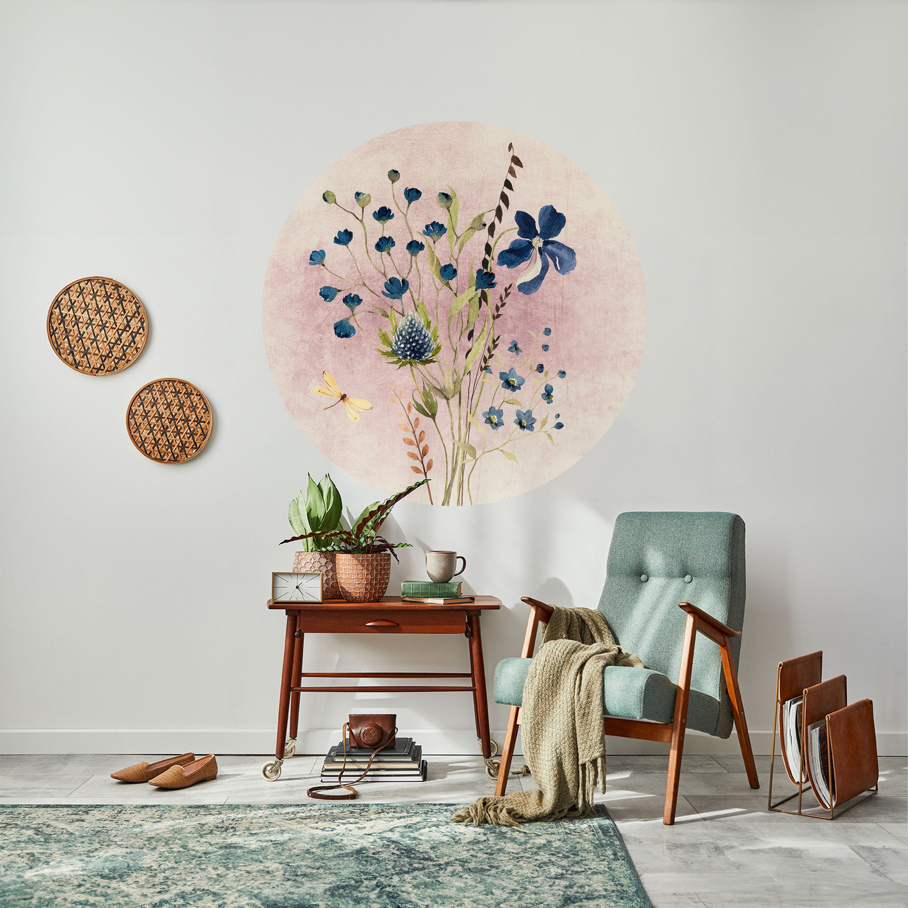 CORNFLOWER REVERIE Naklejka okrągła