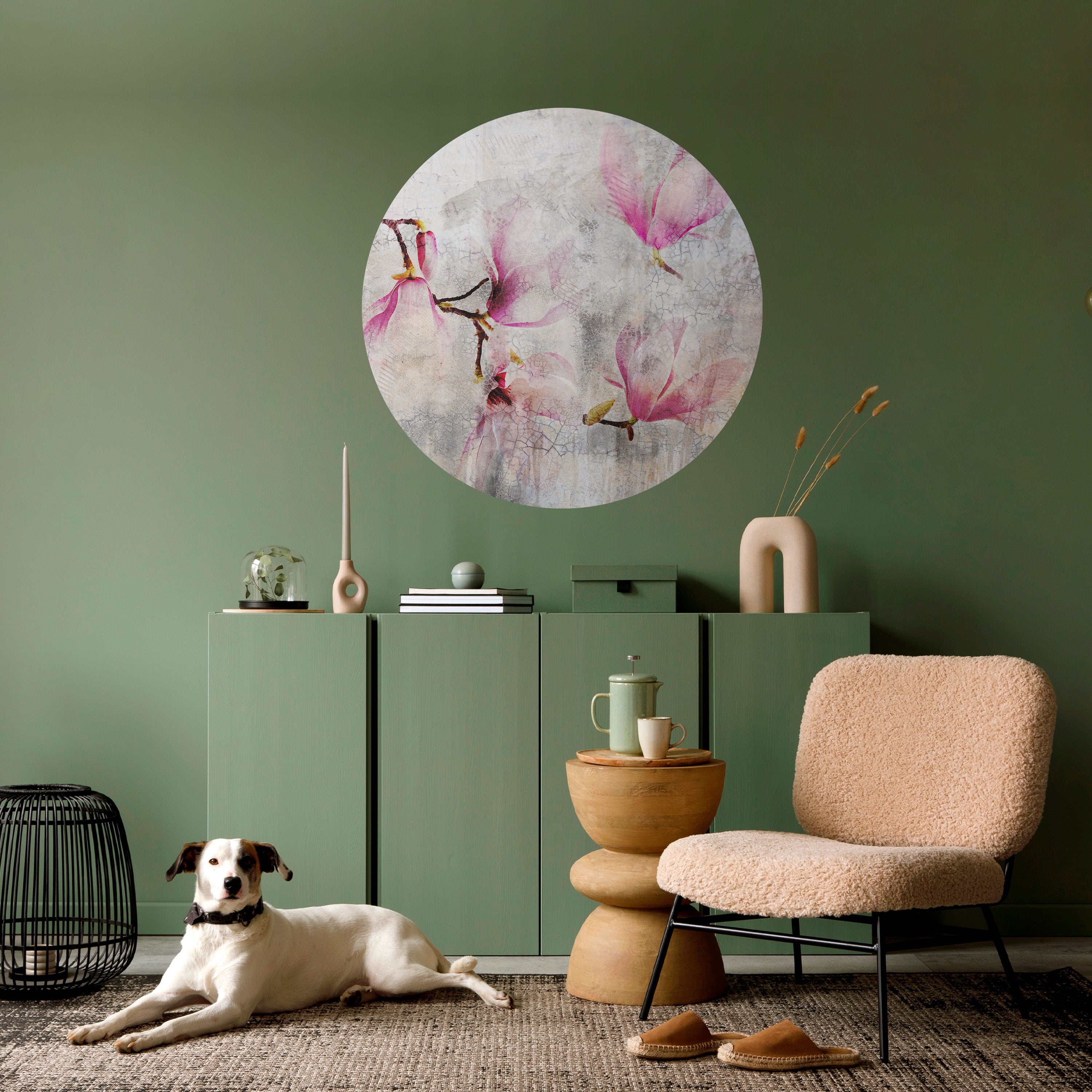 ASTONISHING MAGNOLIA Naklejka okrągła