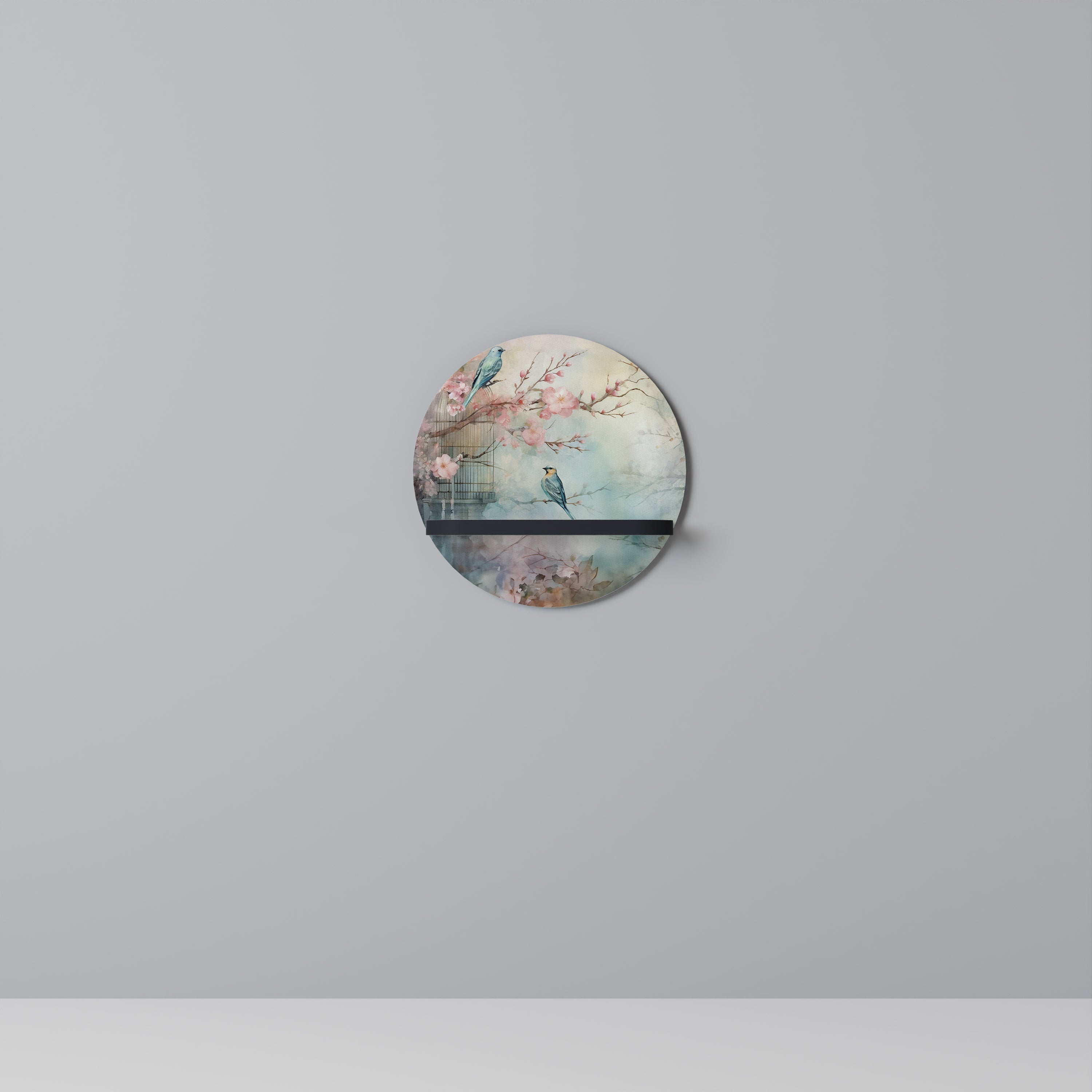 CHERRY BIRDSONG Półka okrągła Czarna