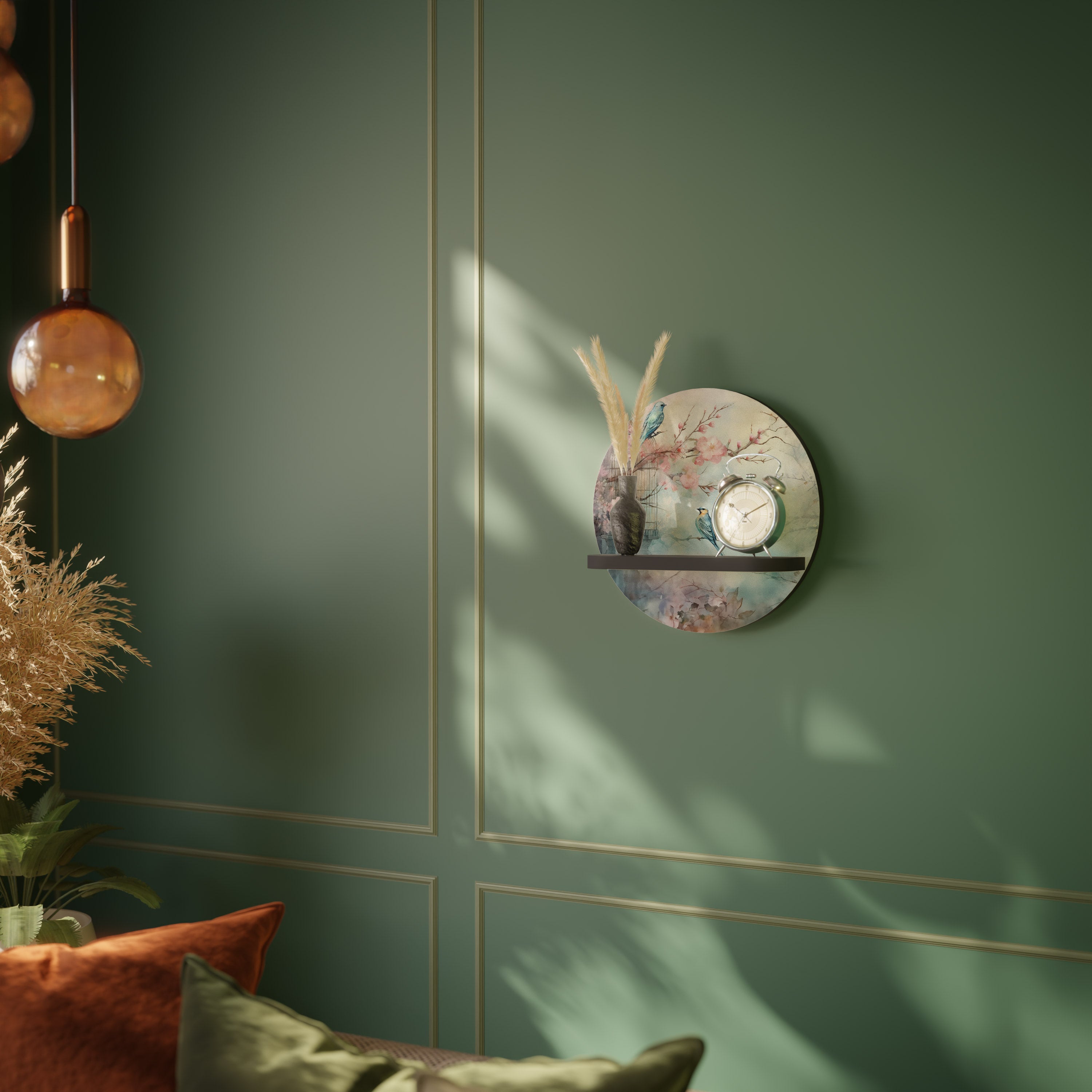 CHERRY BIRDSONG Półka okrągła Czarna