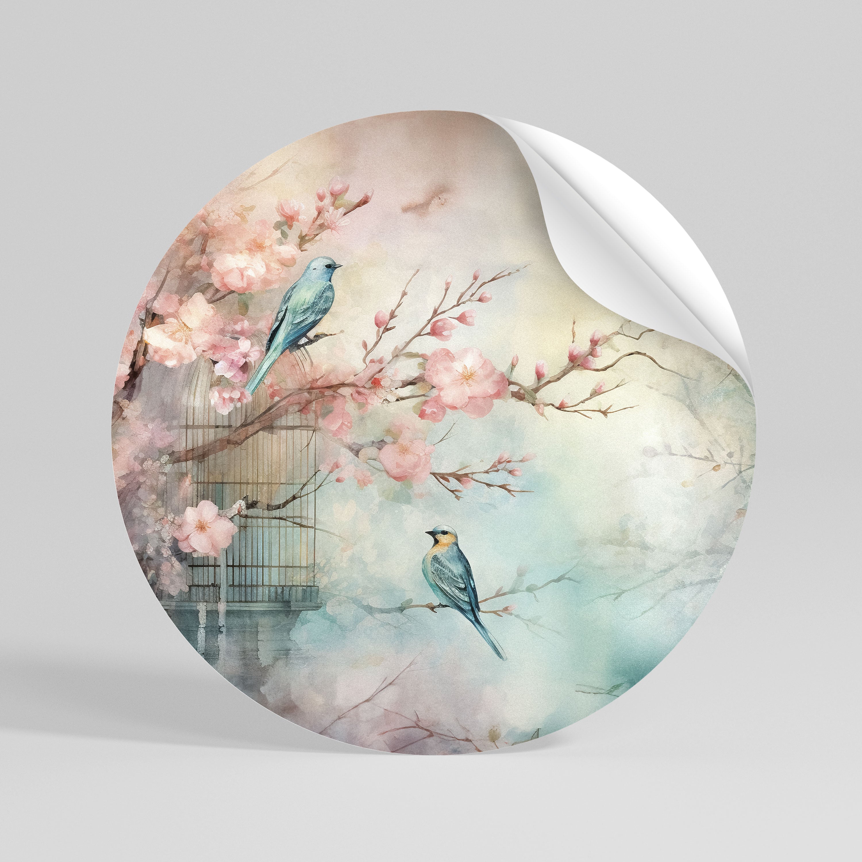 CHERRY BIRDSONG Naklejka - okrągła