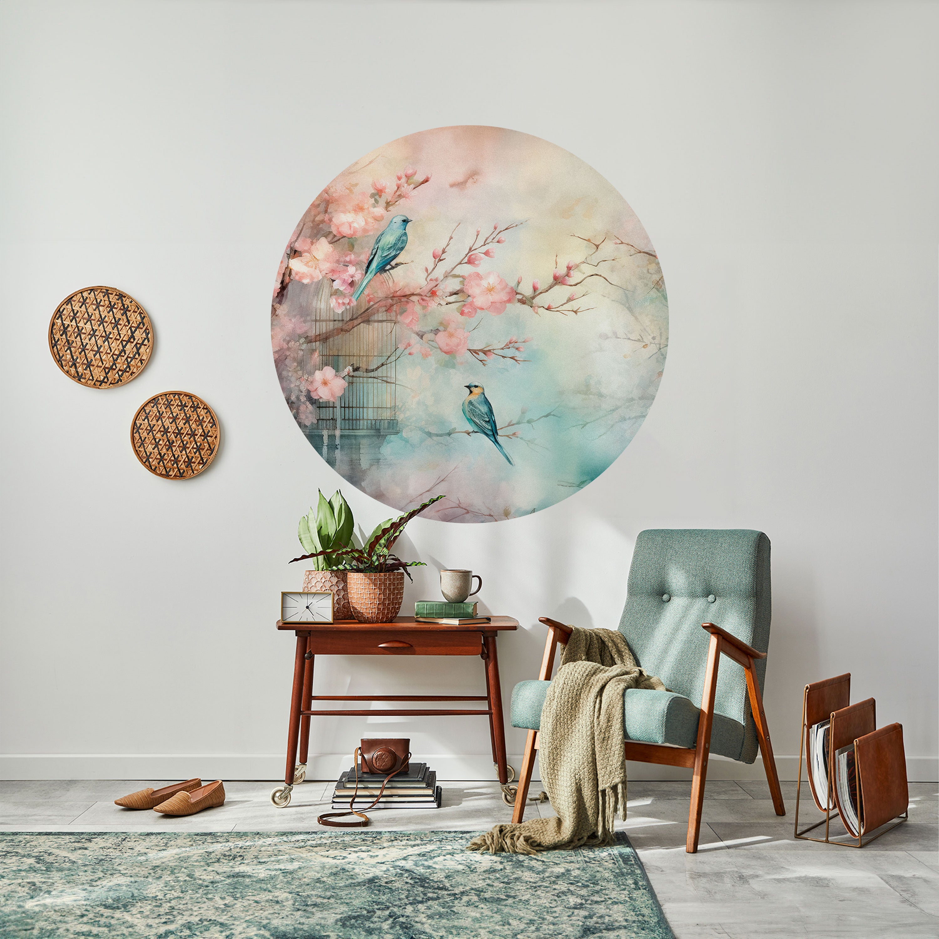 CHERRY BIRDSONG Naklejka okrągła