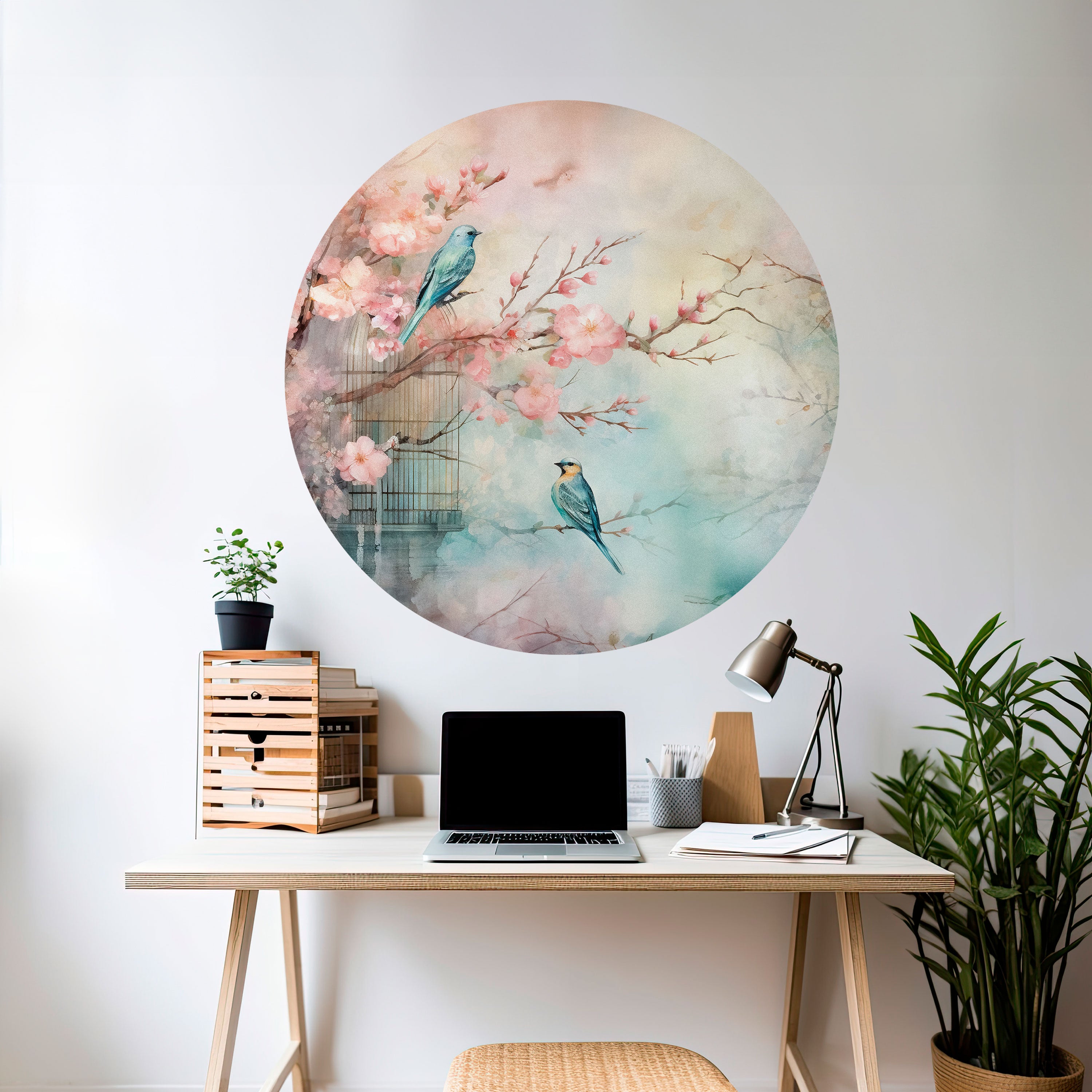 CHERRY BIRDSONG Naklejka okrągła