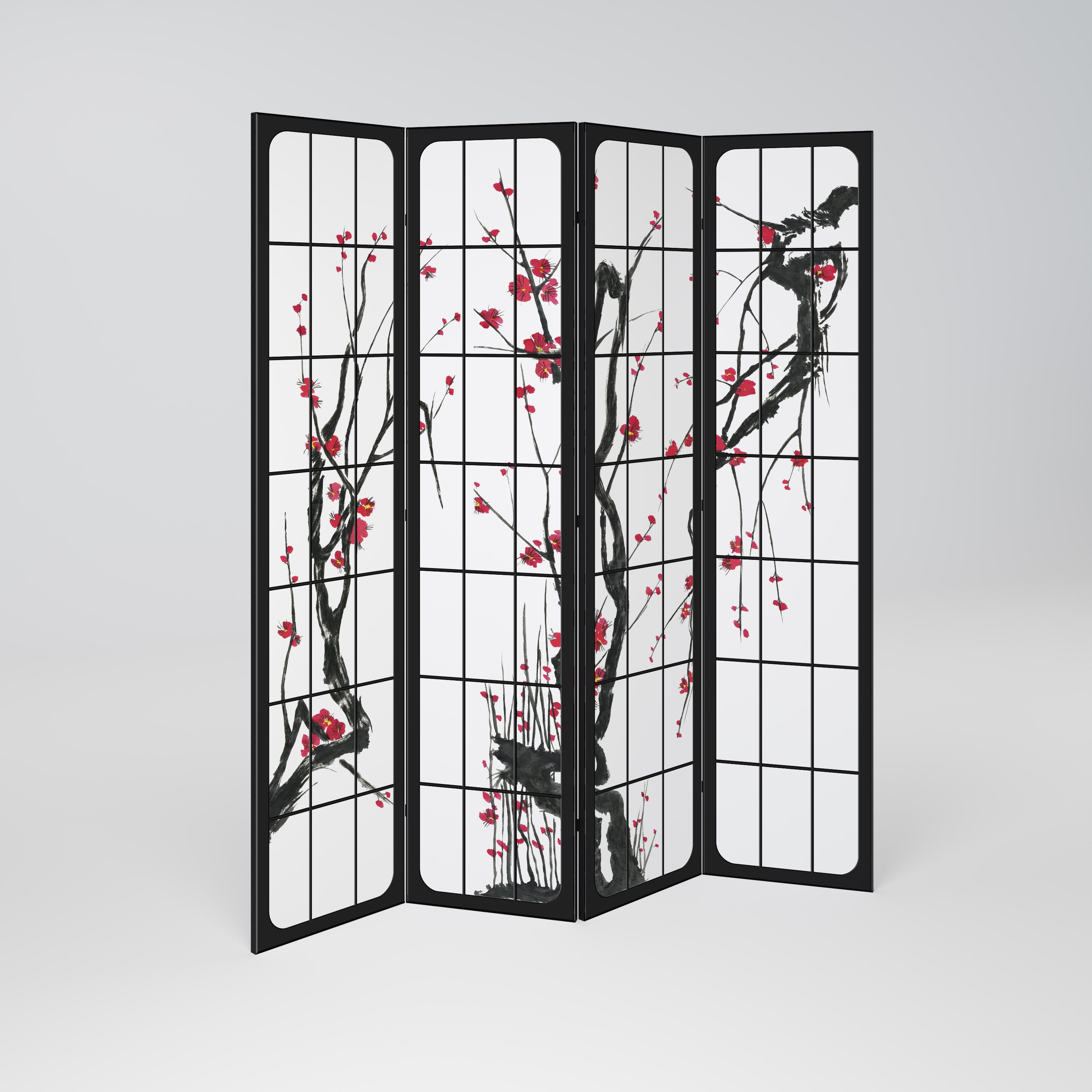 JAPANESE BLOSSOMS Dekoracyjny parawan 4-skrzydłowy