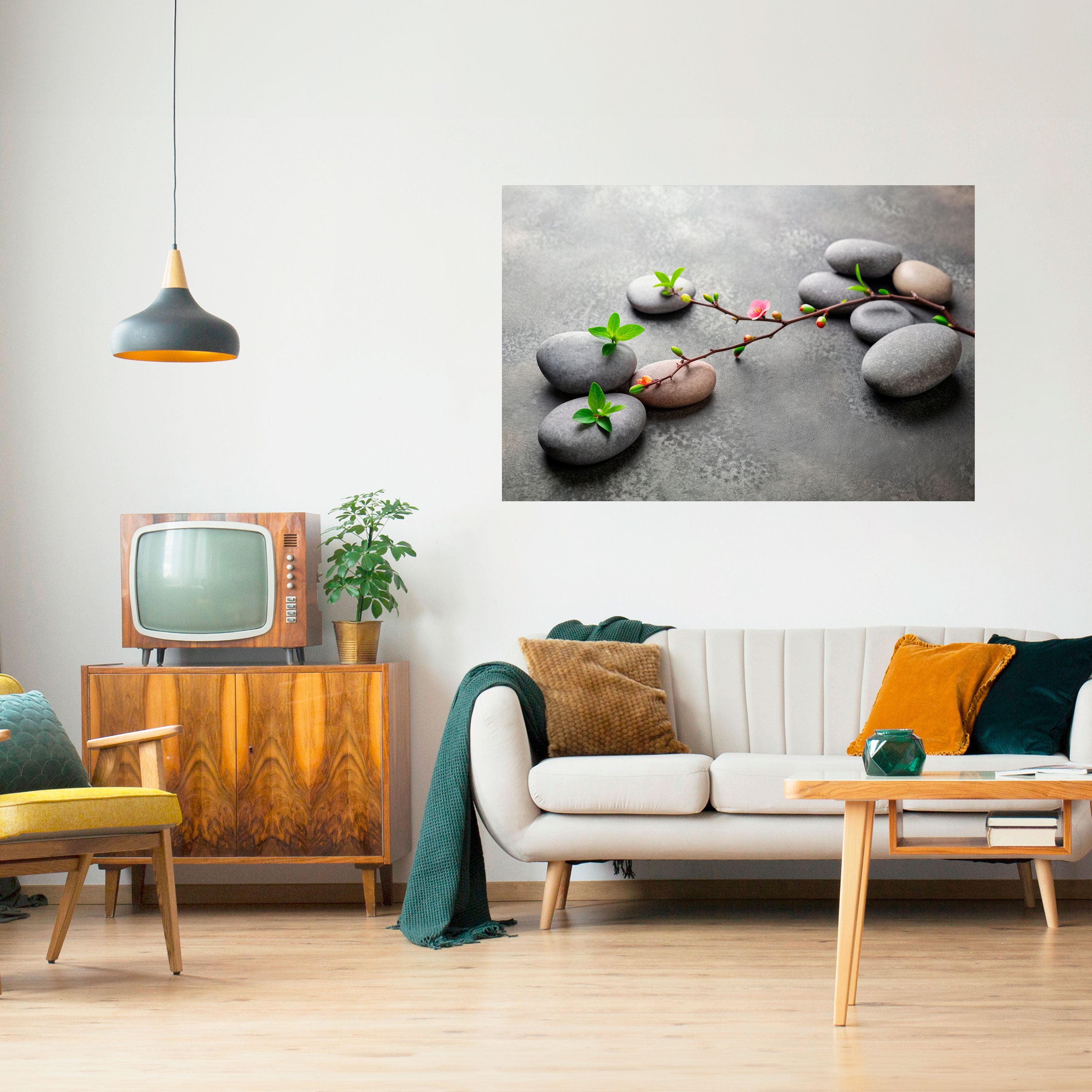 STONES AND BLOSSOMS Naklejka/Plakat poziomy