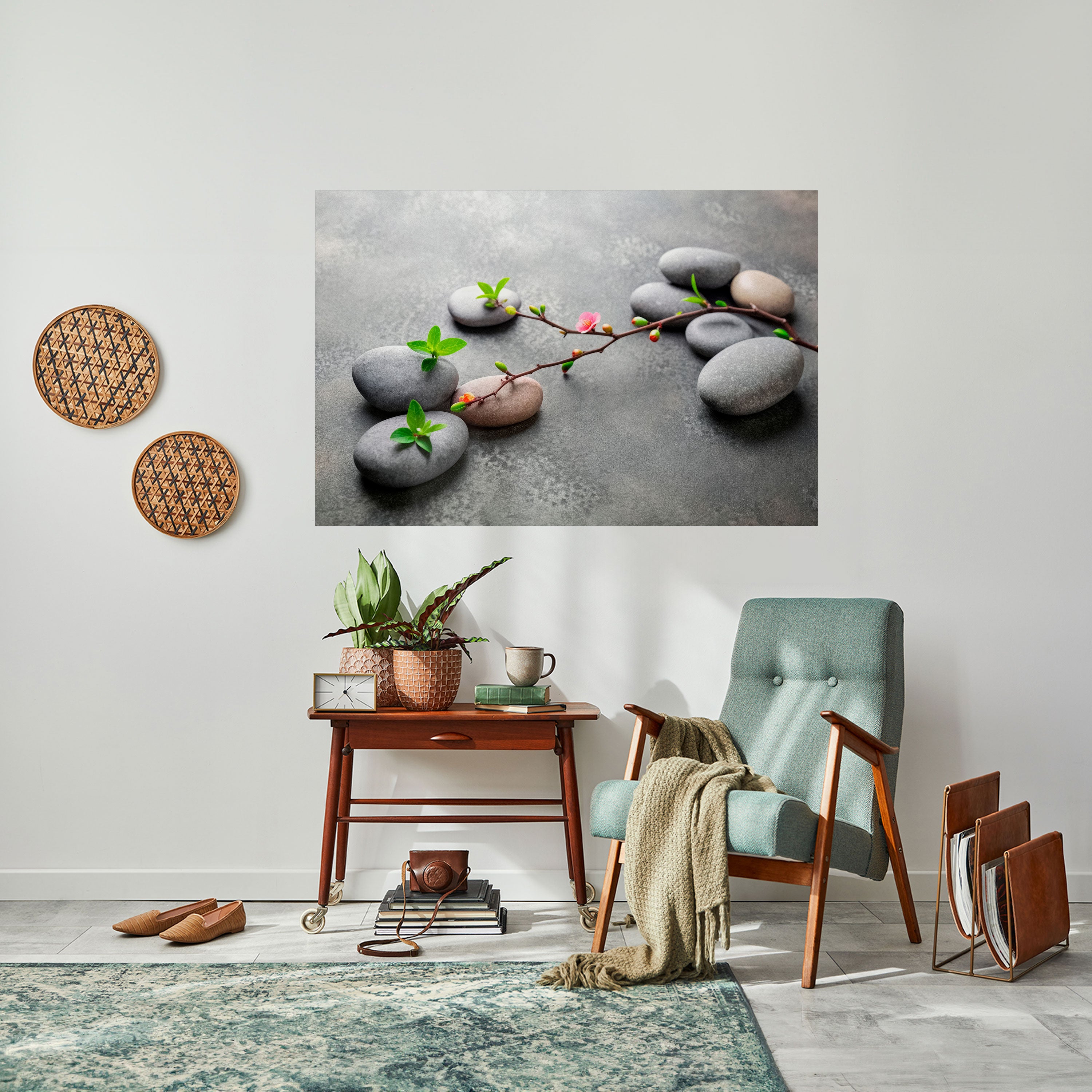 STONES AND BLOSSOMS Naklejka/Plakat poziomy