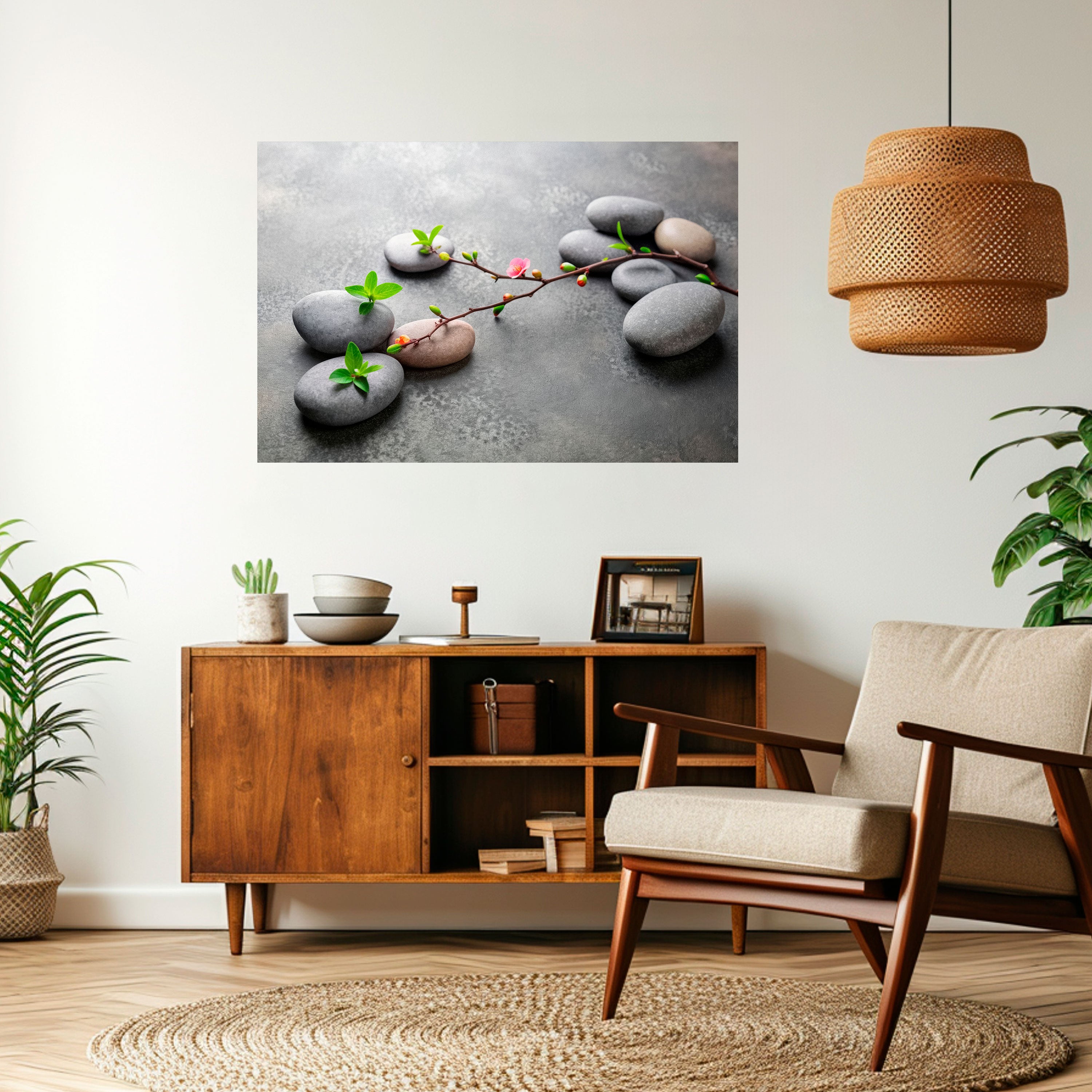 STONES AND BLOSSOMS Naklejka/Plakat poziomy