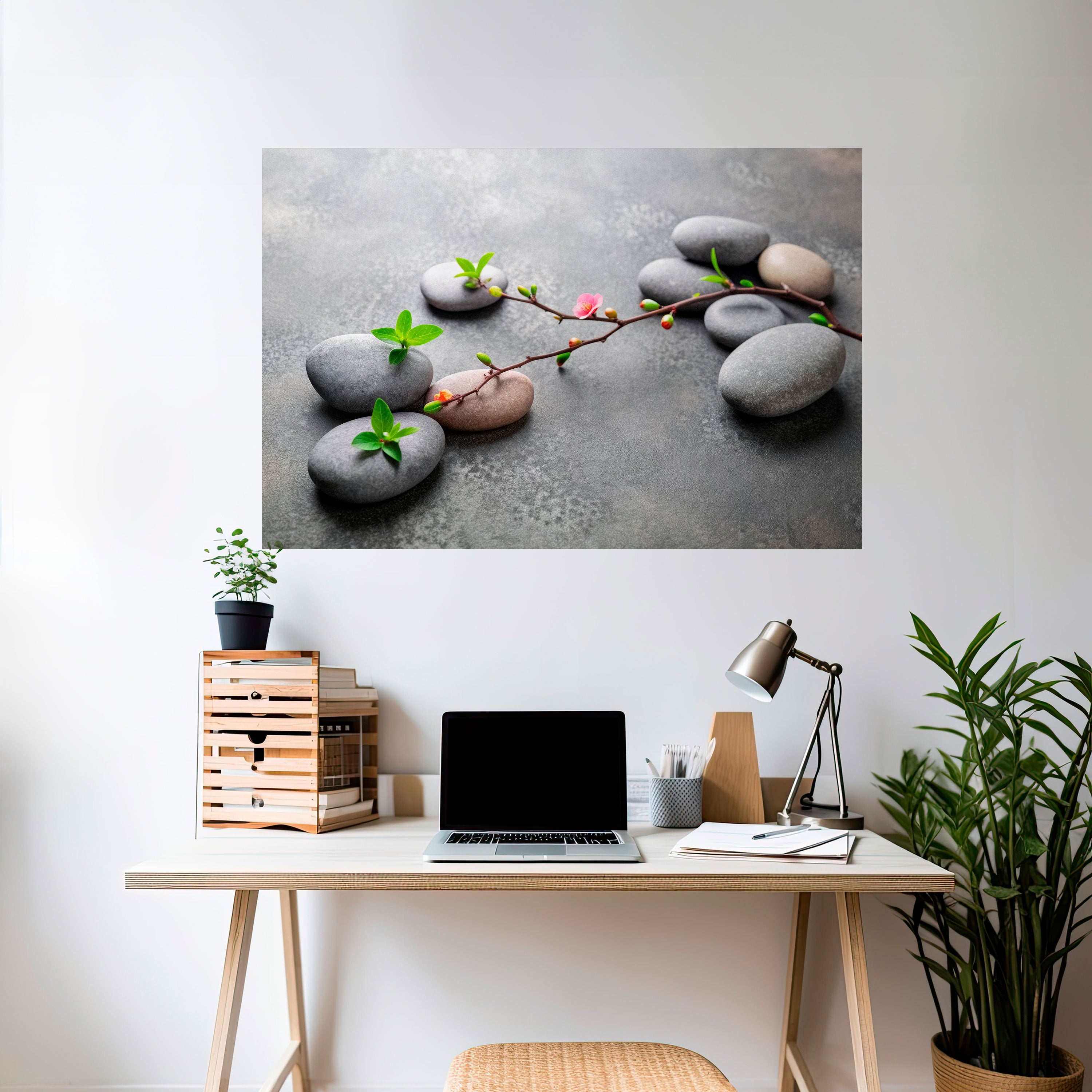 STONES AND BLOSSOMS Naklejka/Plakat poziomy